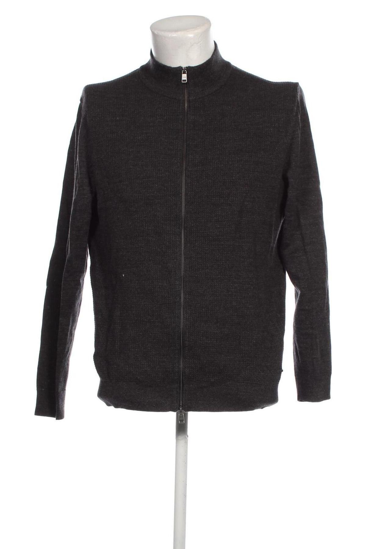 Jachetă tricotată de bărbați Hugo Boss, Mărime XL, Culoare Gri, Preț 351,51 Lei
