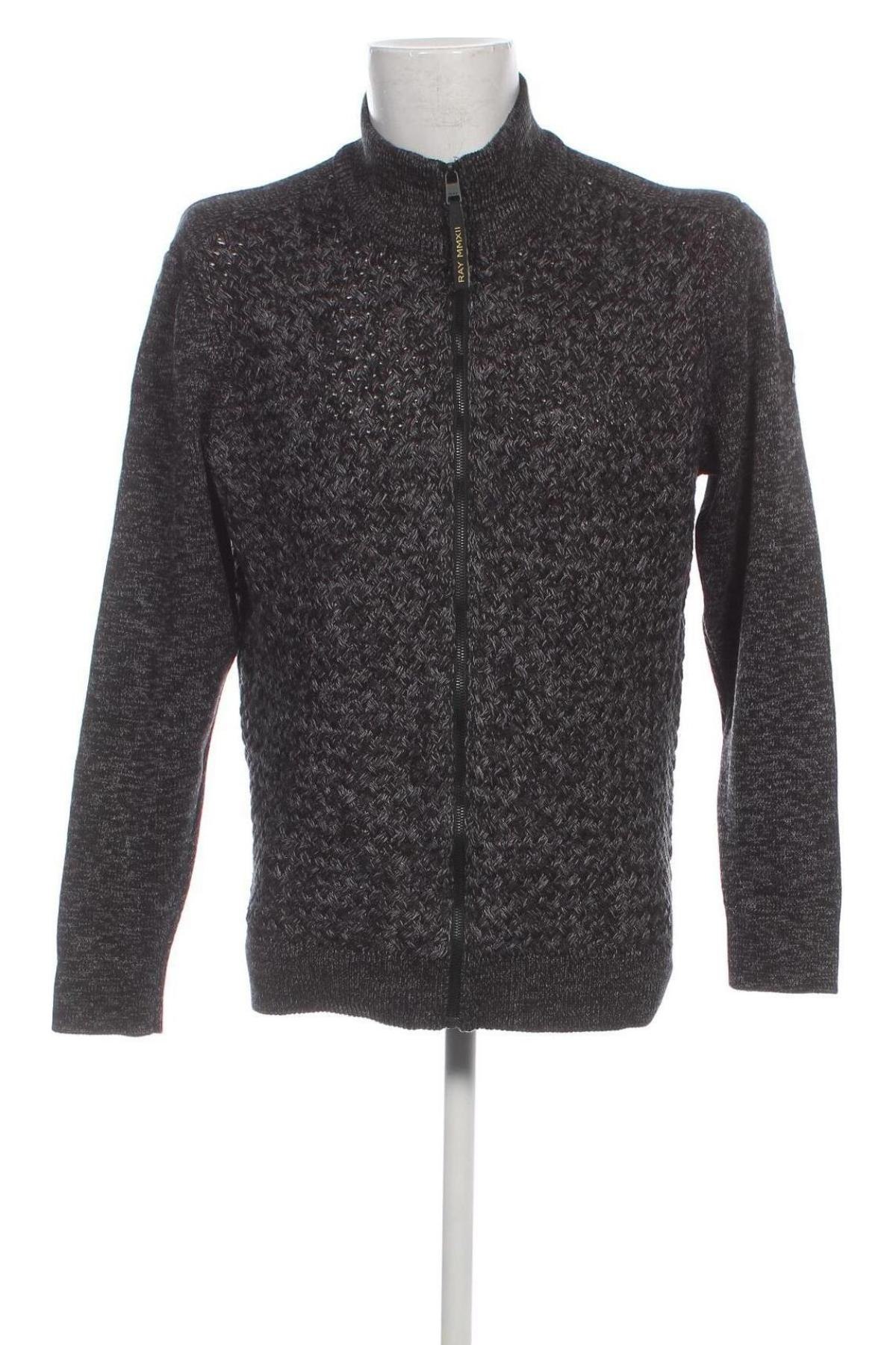 Herren Strickjacke Ray, Größe L, Farbe Grau, Preis 9,08 €