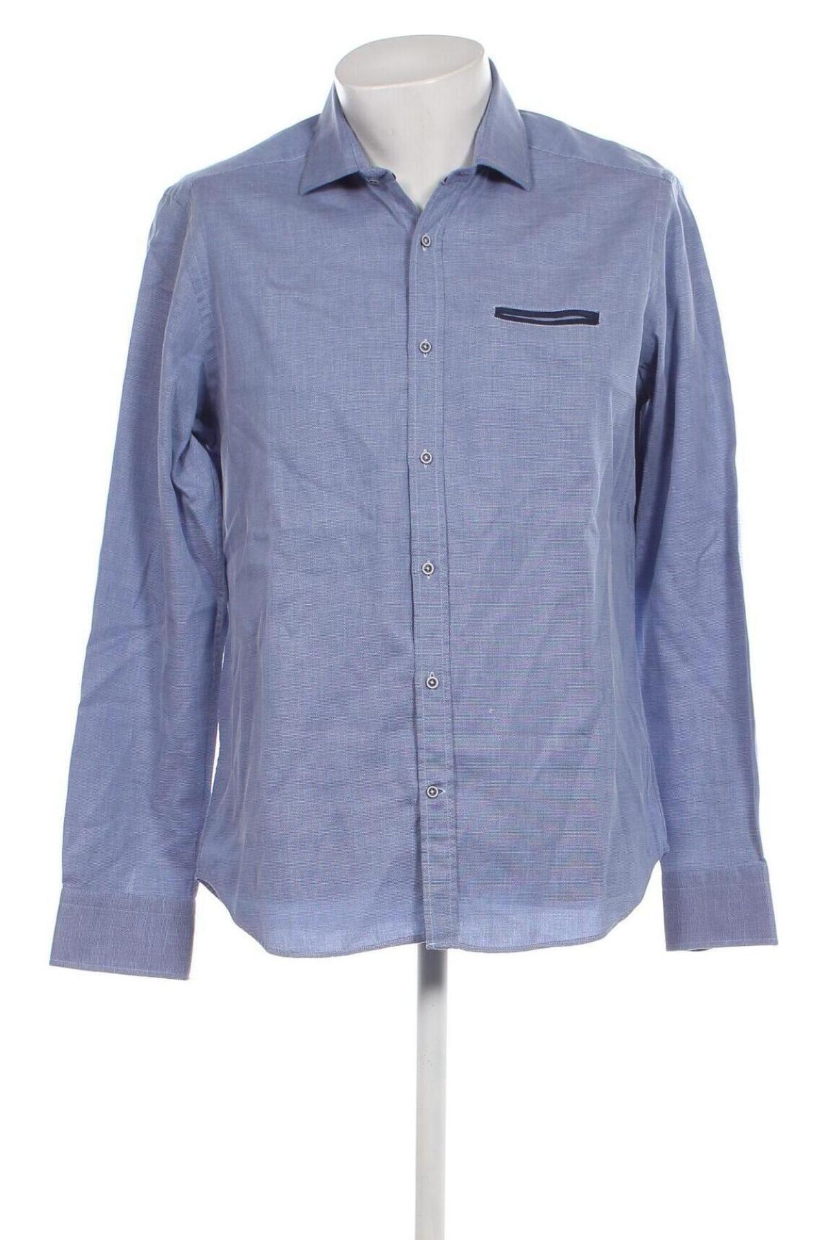 Ανδρικό πουκάμισο, Μέγεθος M, Χρώμα Μπλέ, Τιμή 7,12 €