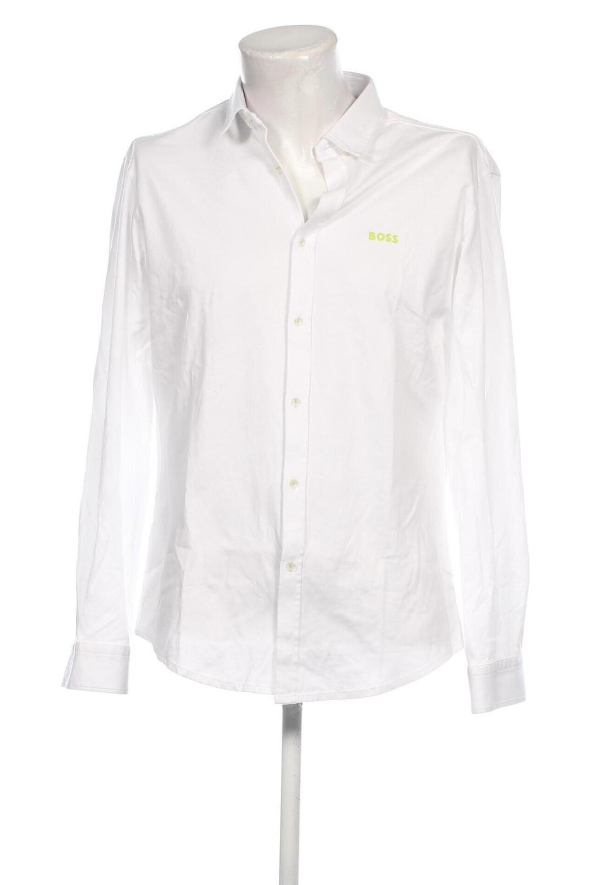 Ανδρικό πουκάμισο Boss Green, Μέγεθος L, Χρώμα Λευκό, Τιμή 100,21 €