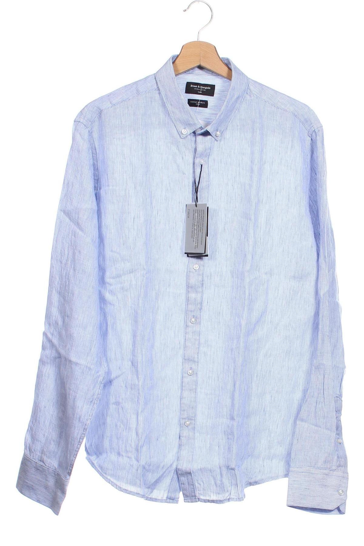 Ανδρικό πουκάμισο Bruun & Stengade, Μέγεθος L, Χρώμα Μπλέ, Τιμή 63,92 €
