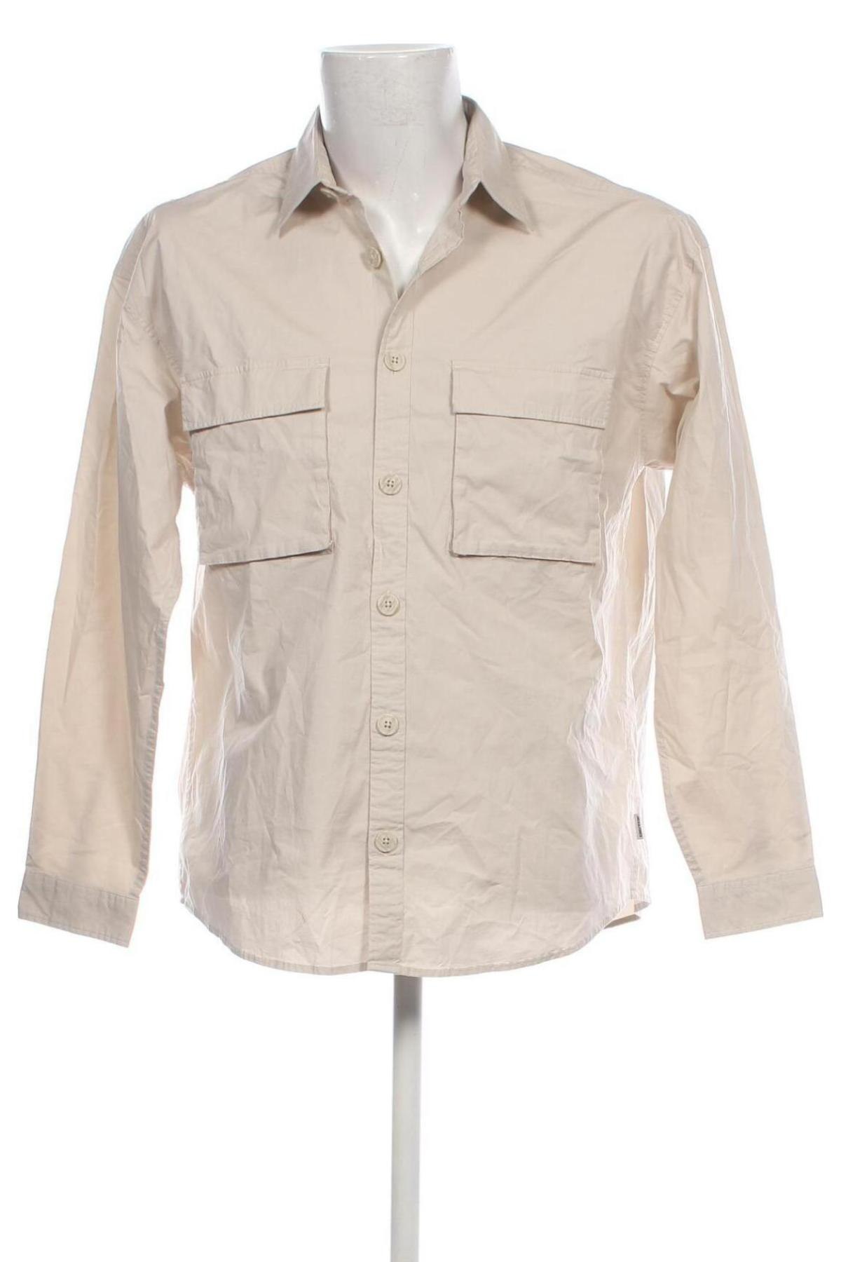 Herrenhemd Core By Jack & Jones, Größe L, Farbe Beige, Preis 19,85 €