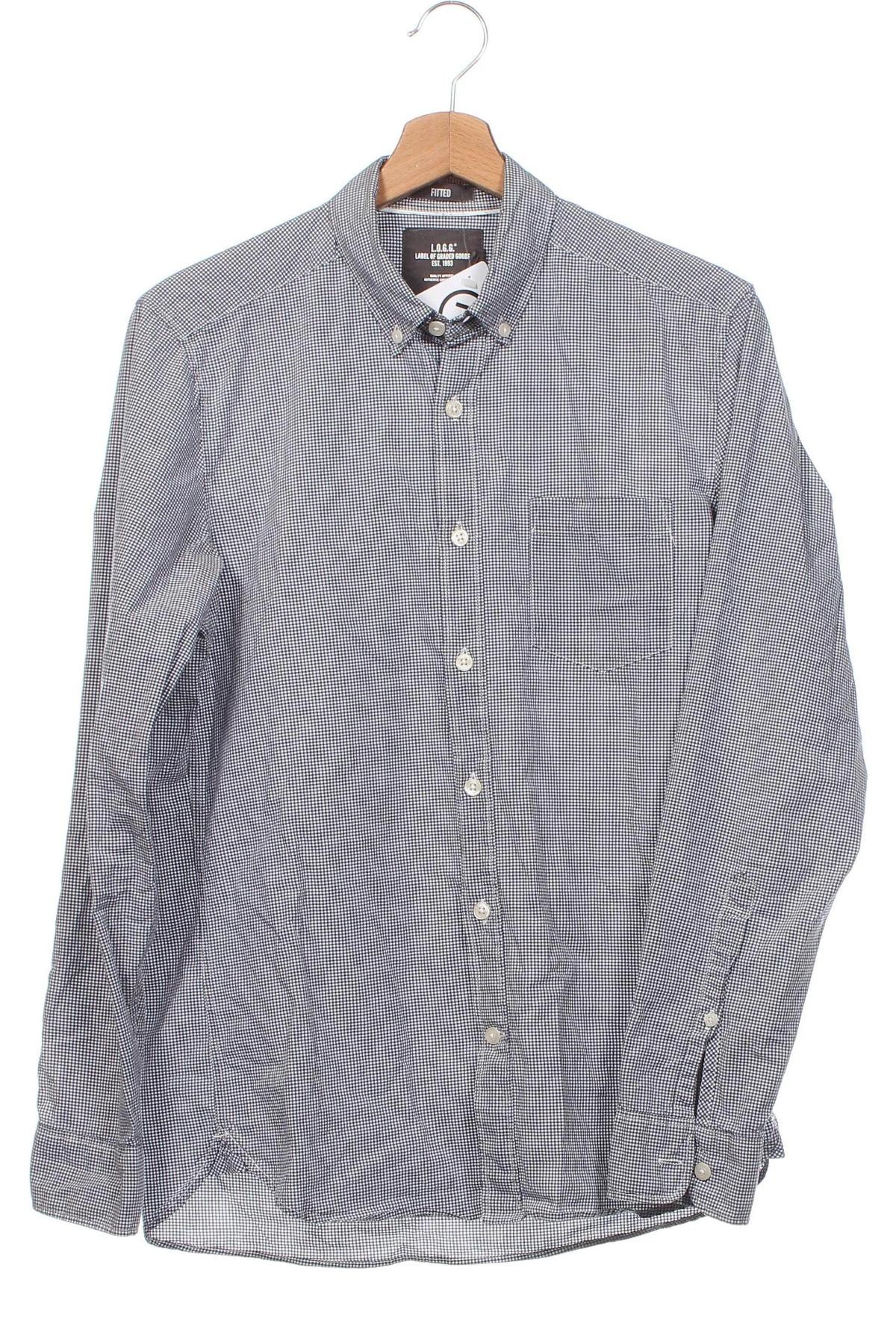 Мъжка риза H&M L.O.G.G., Размер S, Цвят Сив, Цена 13,05 лв.