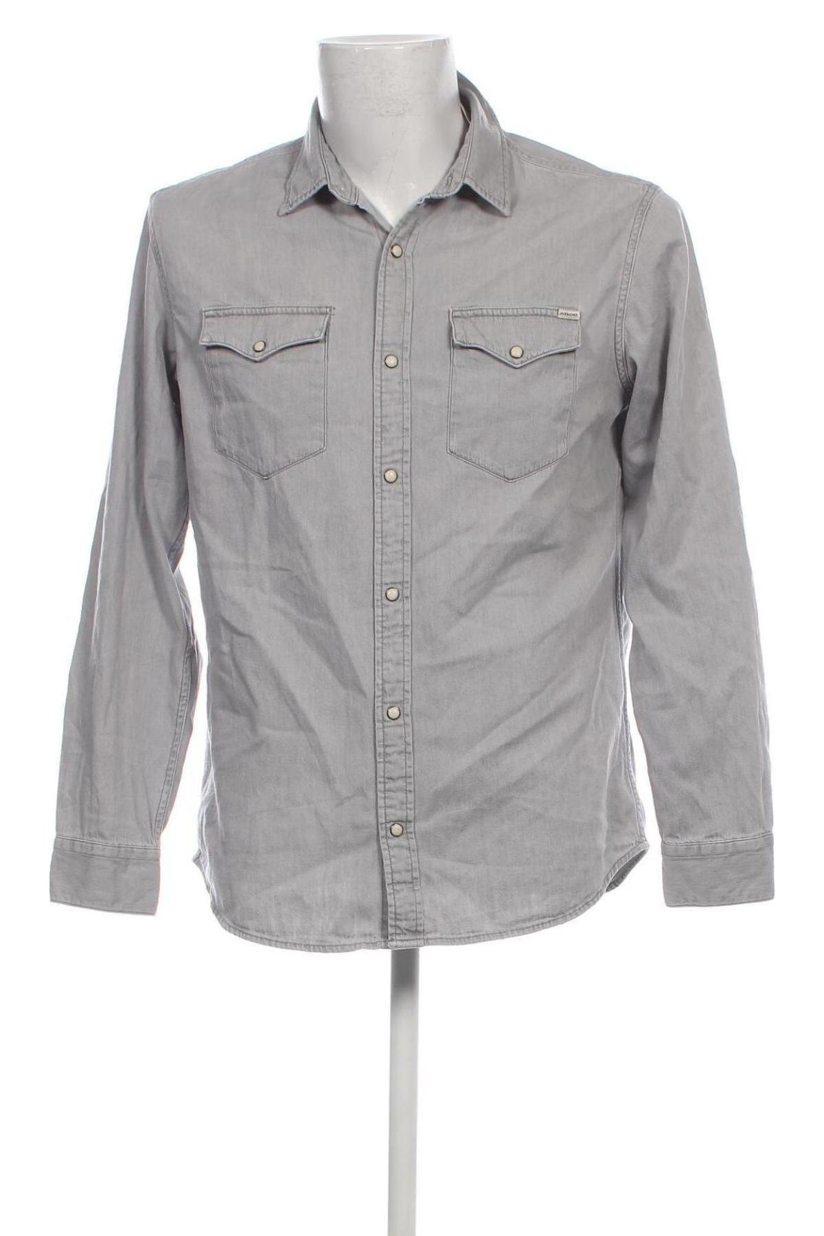 Herrenhemd Jack & Jones, Größe L, Farbe Grau, Preis € 23,66