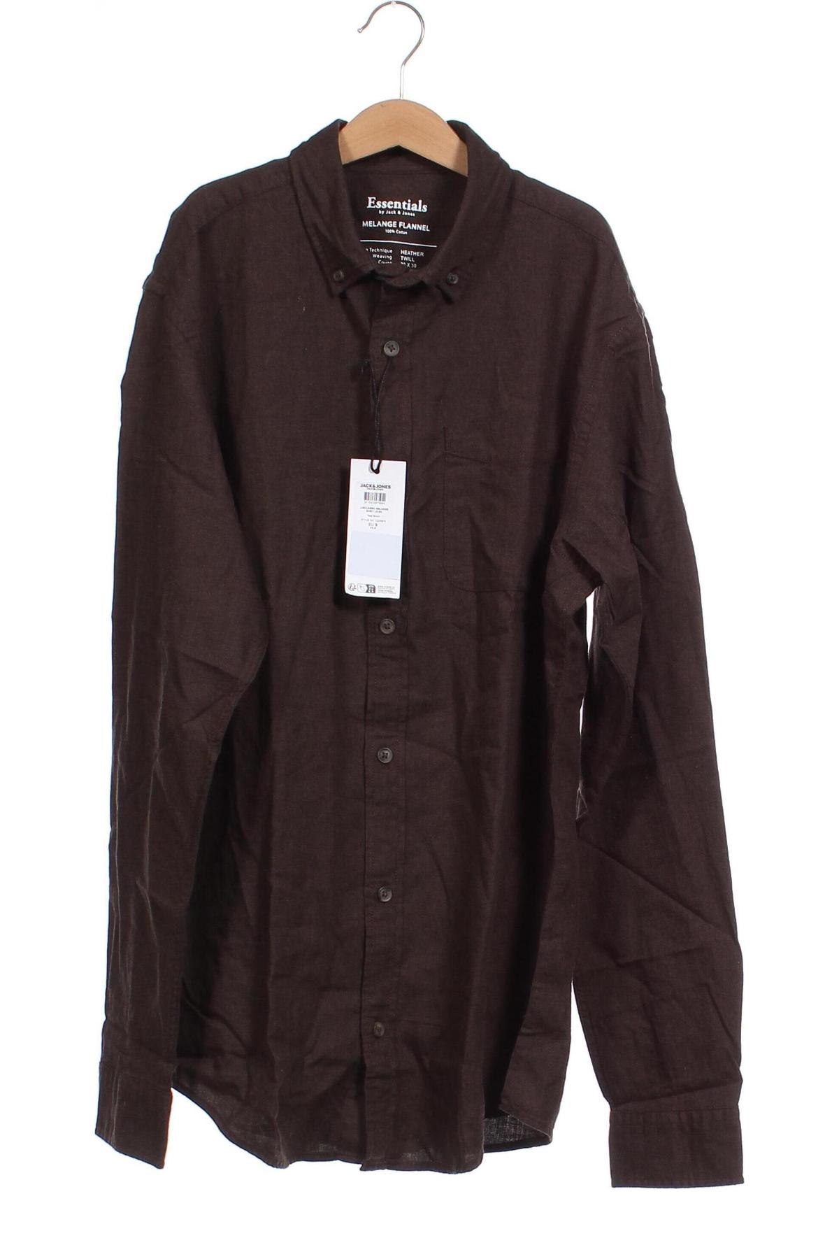Ανδρικό πουκάμισο Jack & Jones, Μέγεθος S, Χρώμα Καφέ, Τιμή 11,91 €
