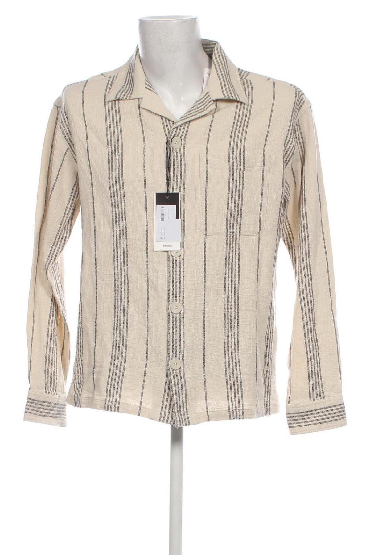 Ανδρικό πουκάμισο Jack & Jones PREMIUM, Μέγεθος L, Χρώμα Εκρού, Τιμή 17,86 €