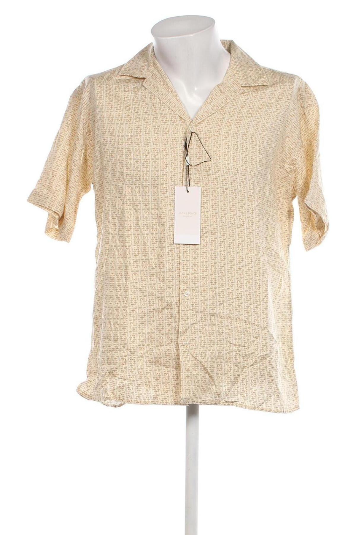 Ανδρικό πουκάμισο Jack & Jones PREMIUM, Μέγεθος L, Χρώμα  Μπέζ, Τιμή 17,86 €