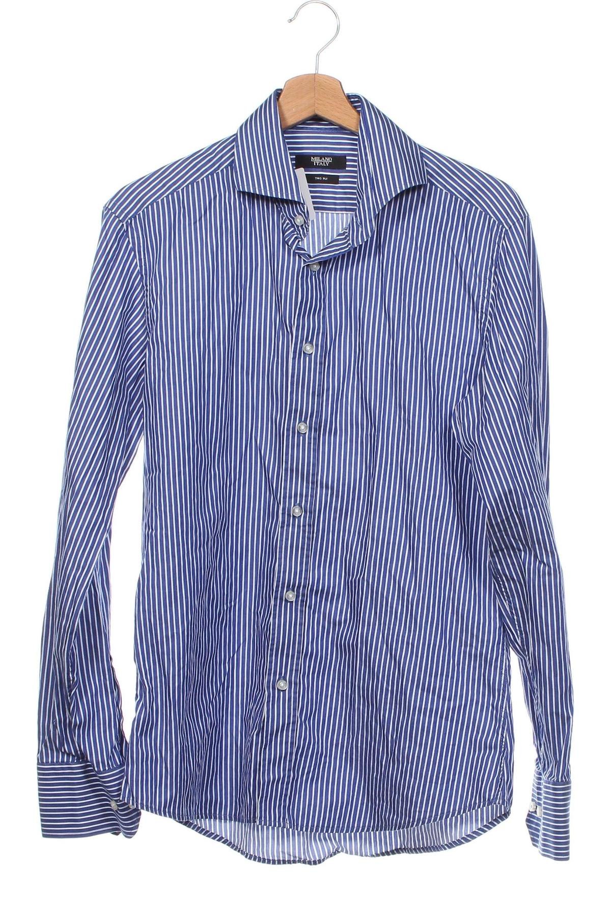 Мъжка риза Milano Italy, Размер M, Цвят Син, Цена 18,41 лв.