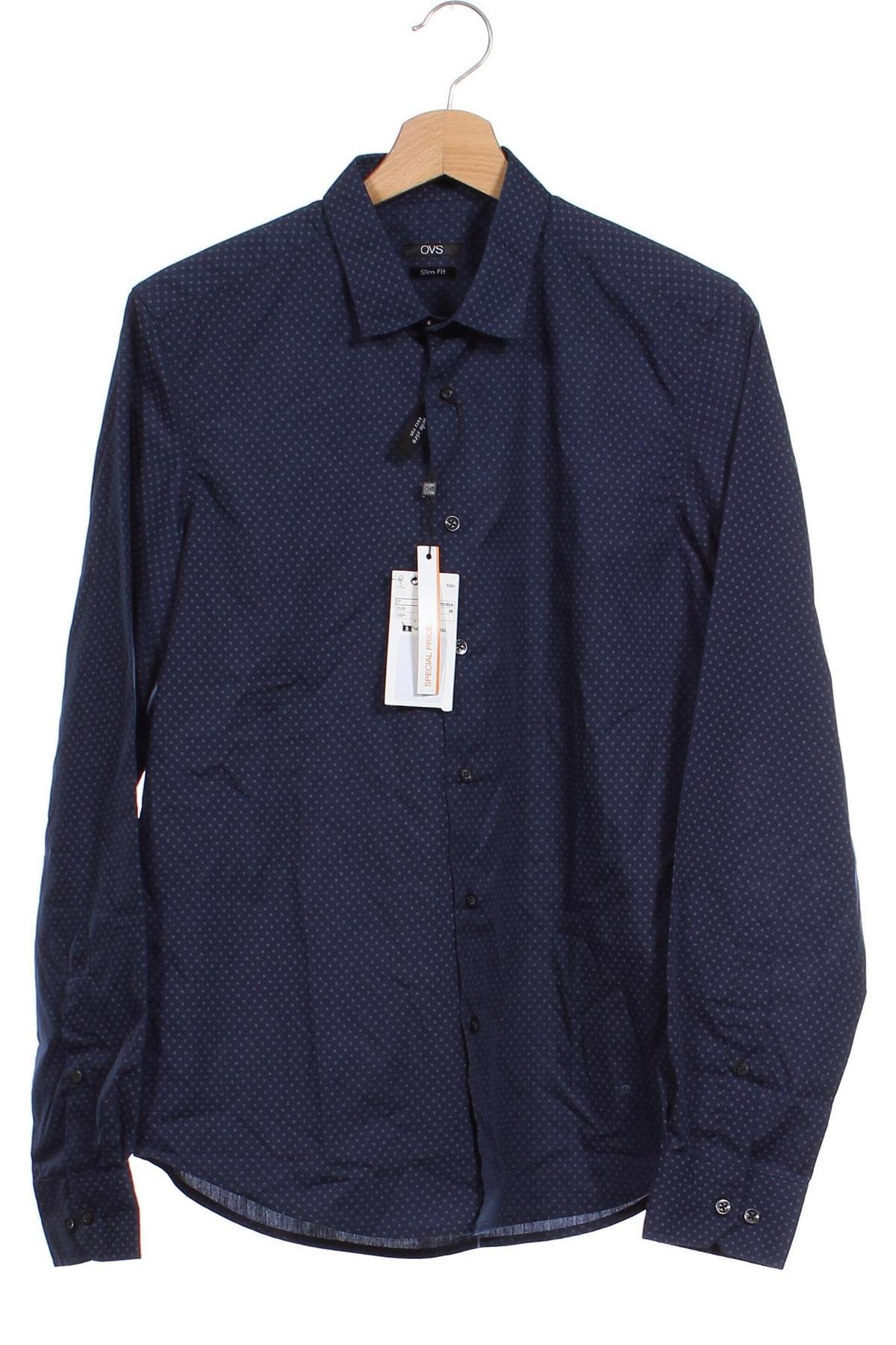 Ανδρικό πουκάμισο Oviesse, Μέγεθος S, Χρώμα Μπλέ, Τιμή 6,16 €