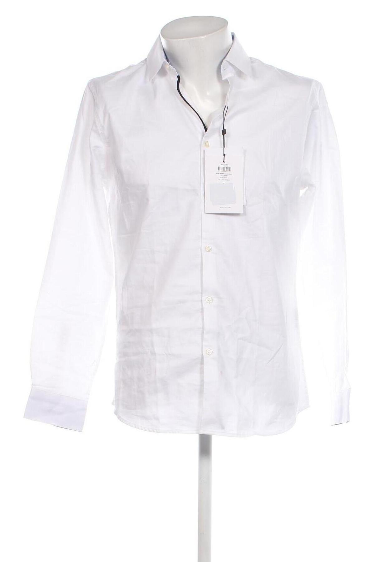 Мъжка риза Selected Homme, Размер M, Цвят Бял, Цена 93,00 лв.