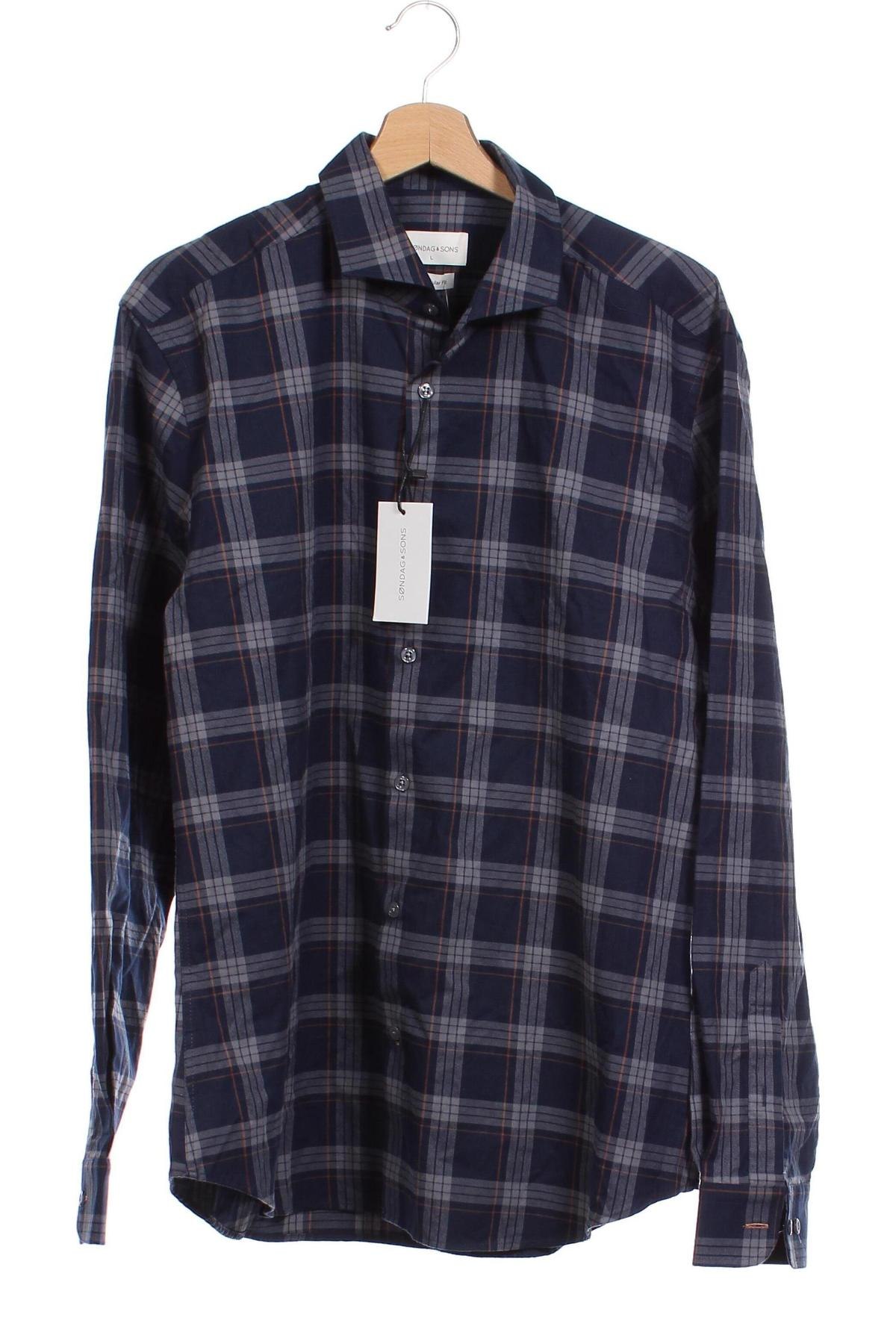 Ανδρικό πουκάμισο Sondag & Sons, Μέγεθος L, Χρώμα Μπλέ, Τιμή 23,71 €