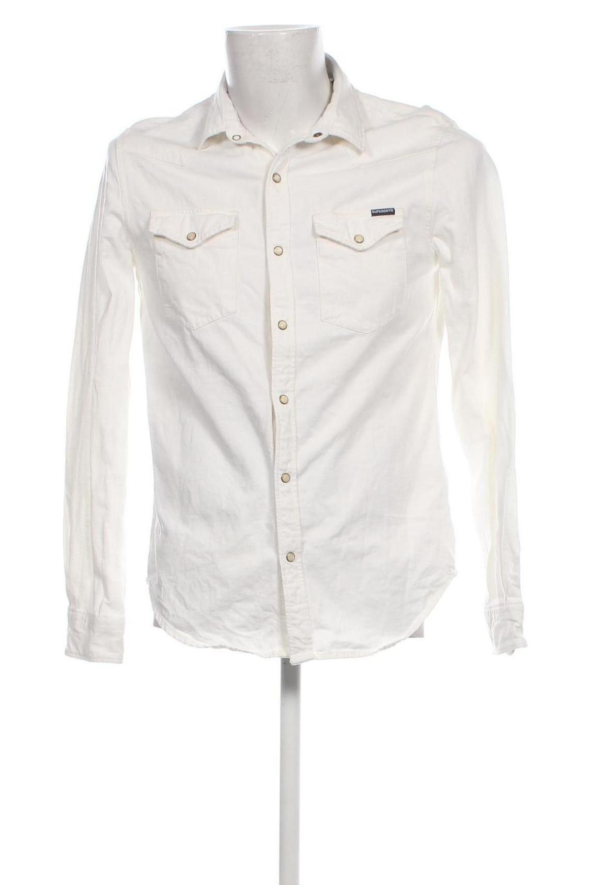 Ανδρικό πουκάμισο Superdry, Μέγεθος M, Χρώμα Λευκό, Τιμή 22,68 €