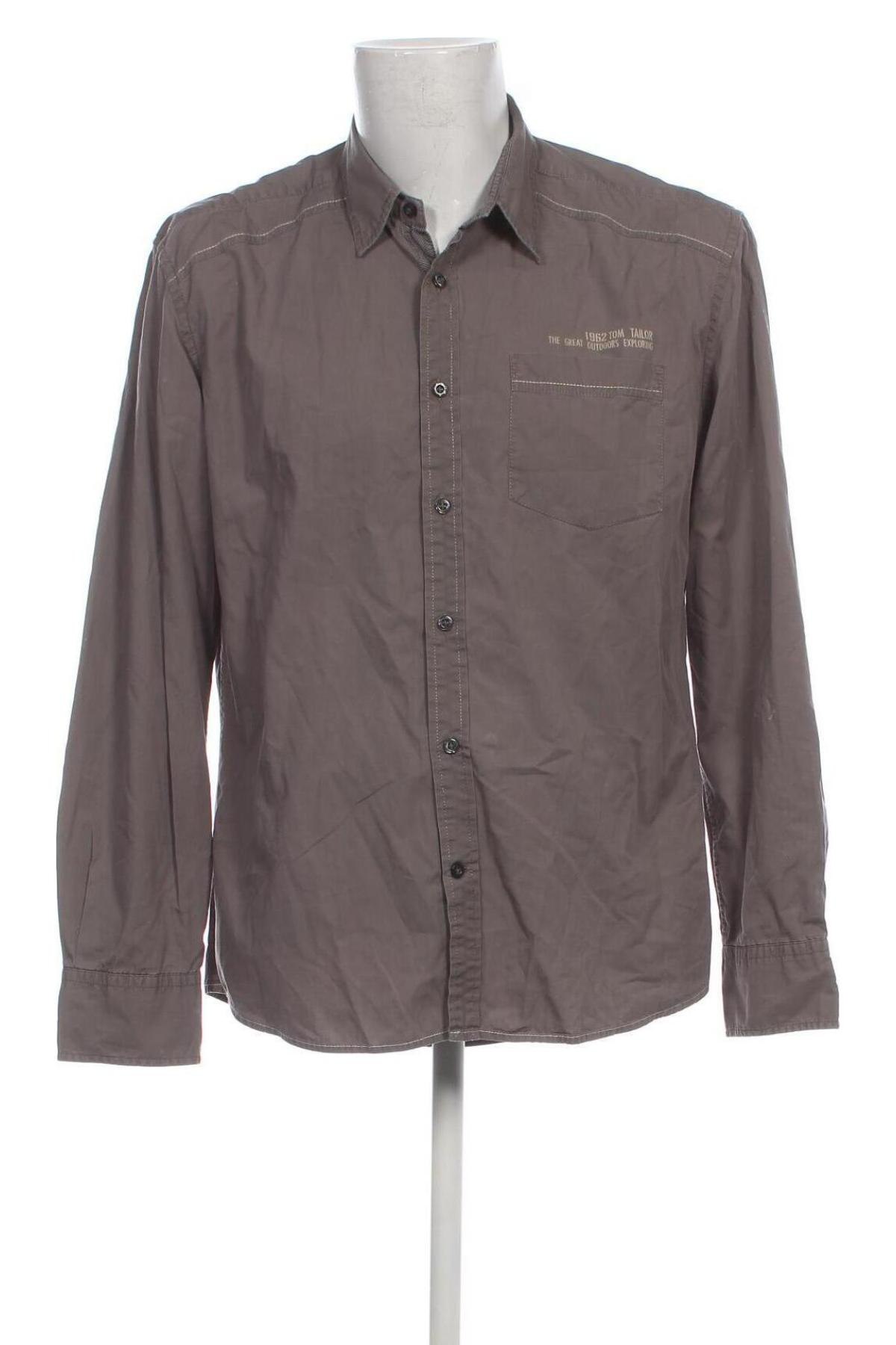 Ανδρικό πουκάμισο Tom Tailor, Μέγεθος XL, Χρώμα Γκρί, Τιμή 8,62 €