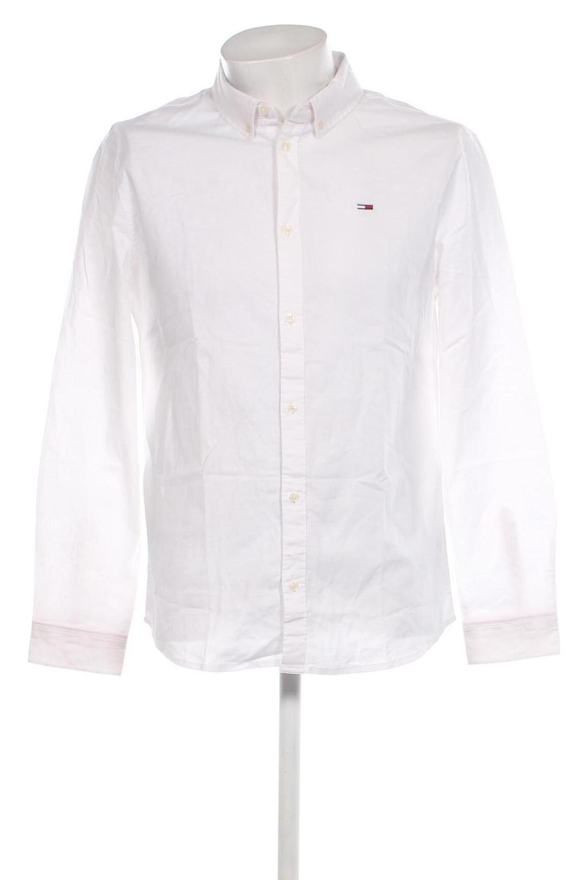 Ανδρικό πουκάμισο Tommy Jeans, Μέγεθος L, Χρώμα Λευκό, Τιμή 82,99 €