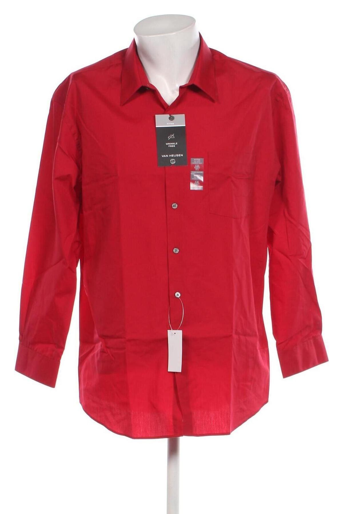 Мъжка риза Van Heusen, Размер XXL, Цвят Червен, Цена 33,58 лв.