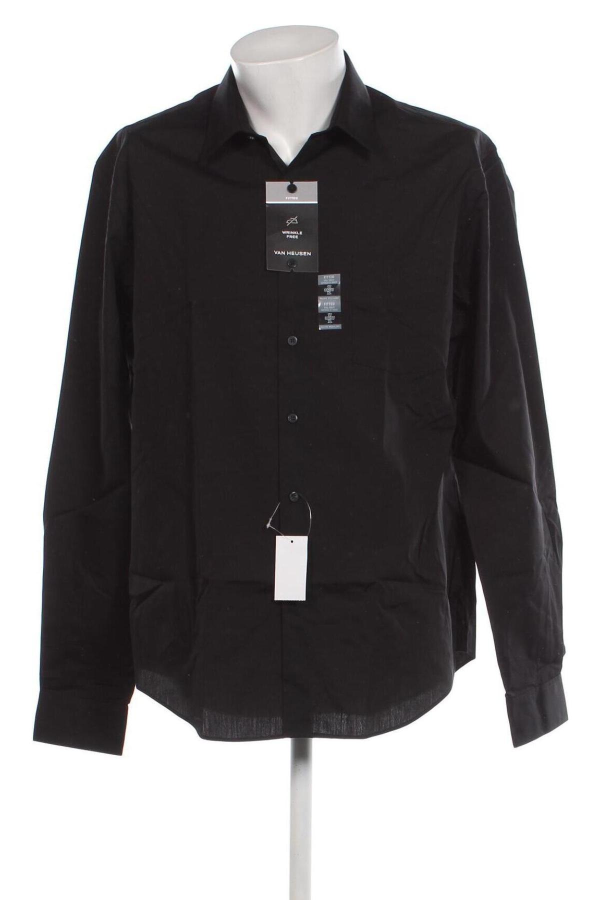 Ανδρικό πουκάμισο Van Heusen, Μέγεθος XL, Χρώμα Μαύρο, Τιμή 13,04 €