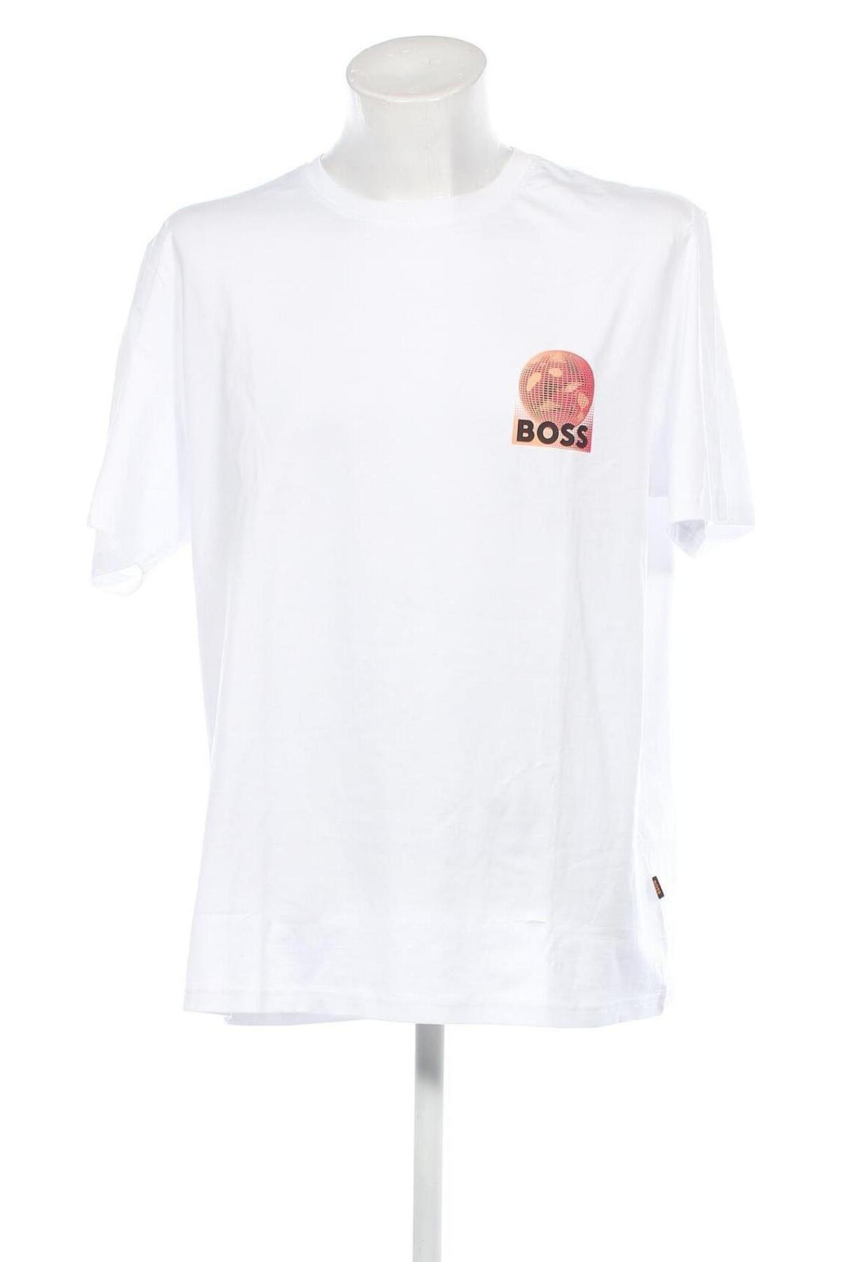 Męski T-shirt Boss Orange, Rozmiar XXL, Kolor Biały, Cena 303,86 zł