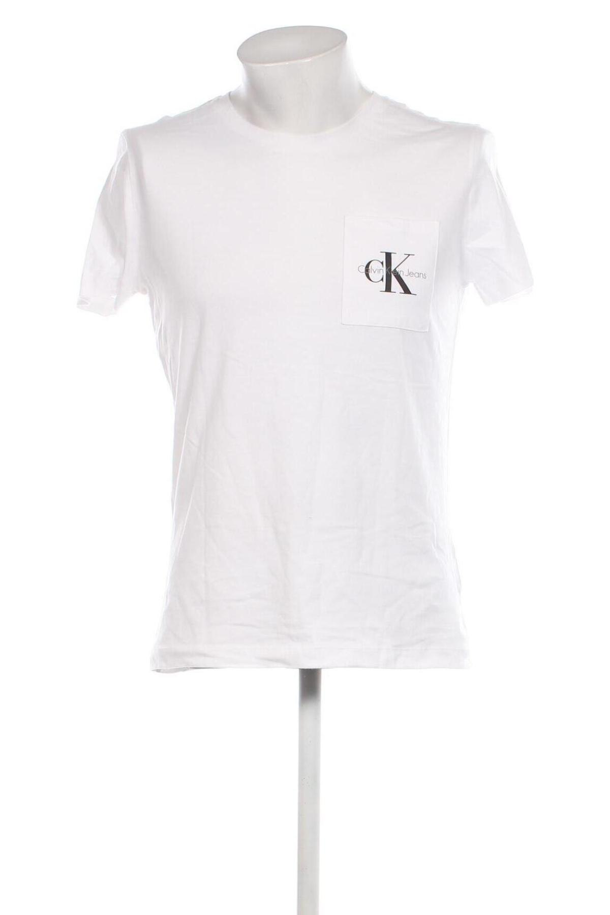 Herren T-Shirt Calvin Klein Jeans, Größe M, Farbe Weiß, Preis € 23,66