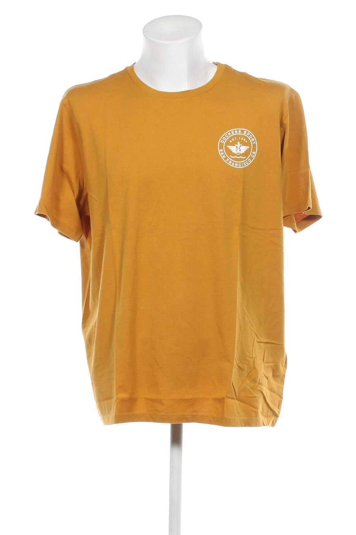 Ανδρικό t-shirt Dockers, Μέγεθος XXL, Χρώμα Κίτρινο, Τιμή 27,43 €