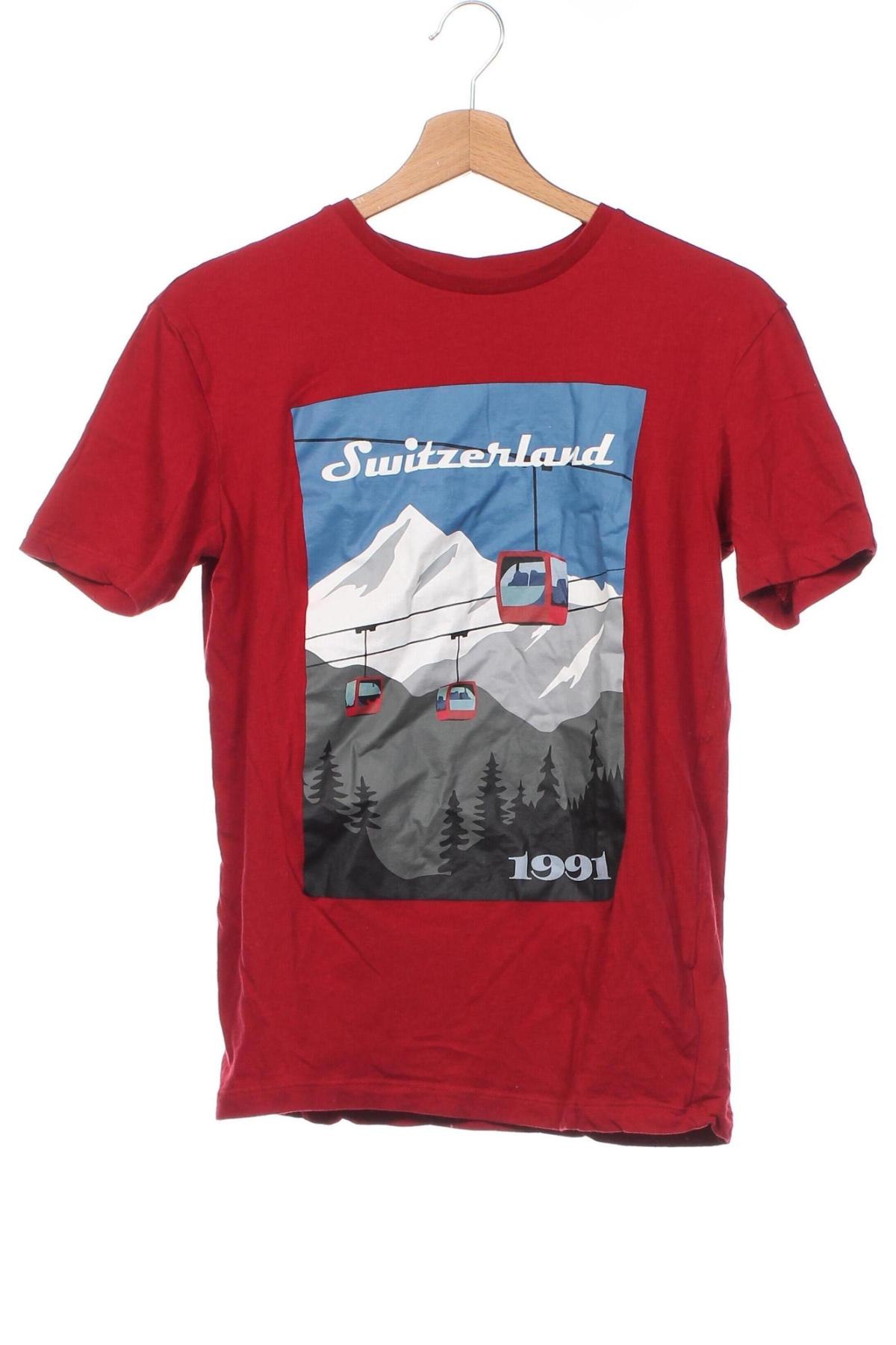 Ανδρικό t-shirt Sinsay, Μέγεθος XS, Χρώμα Κόκκινο, Τιμή 7,00 €