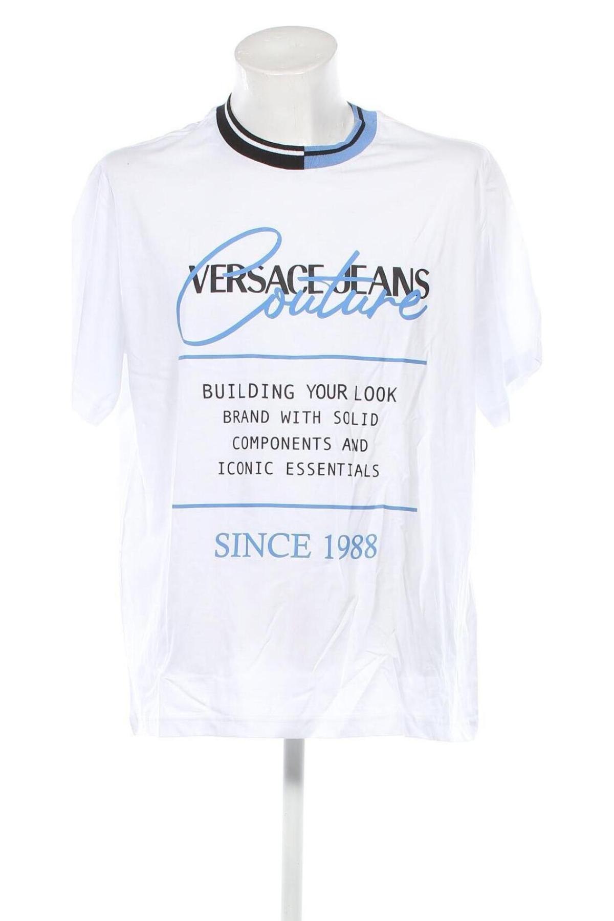 Мъжка тениска Versace Jeans, Размер XXL, Цвят Бял, Цена 114,00 лв.