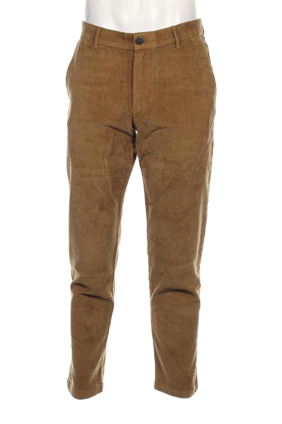 Pantaloni raiați de bărbați Selected Homme, Mărime L, Culoare Bej, Preț 159,87 Lei