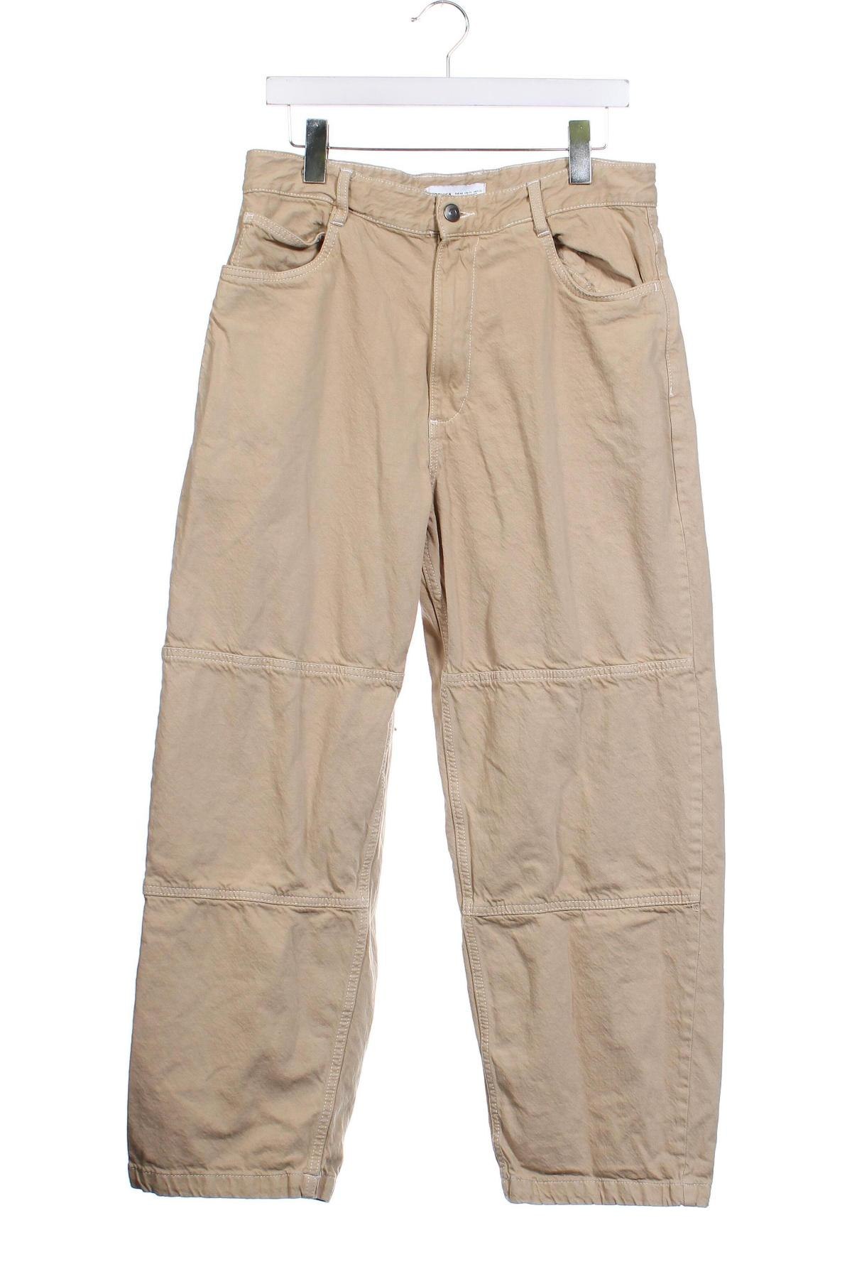 Мъжки панталон Bershka, Размер XS, Цвят Бежов, Цена 18,40 лв.