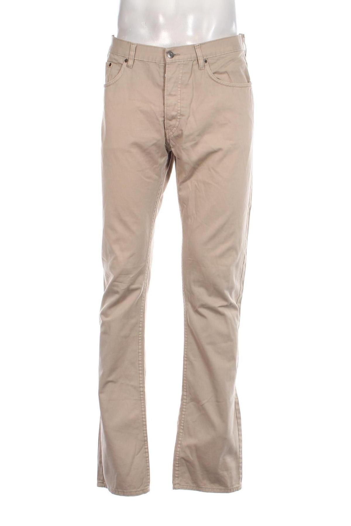 Мъжки панталон H&M, Размер L, Цвят Бежов, Цена 14,96 лв.