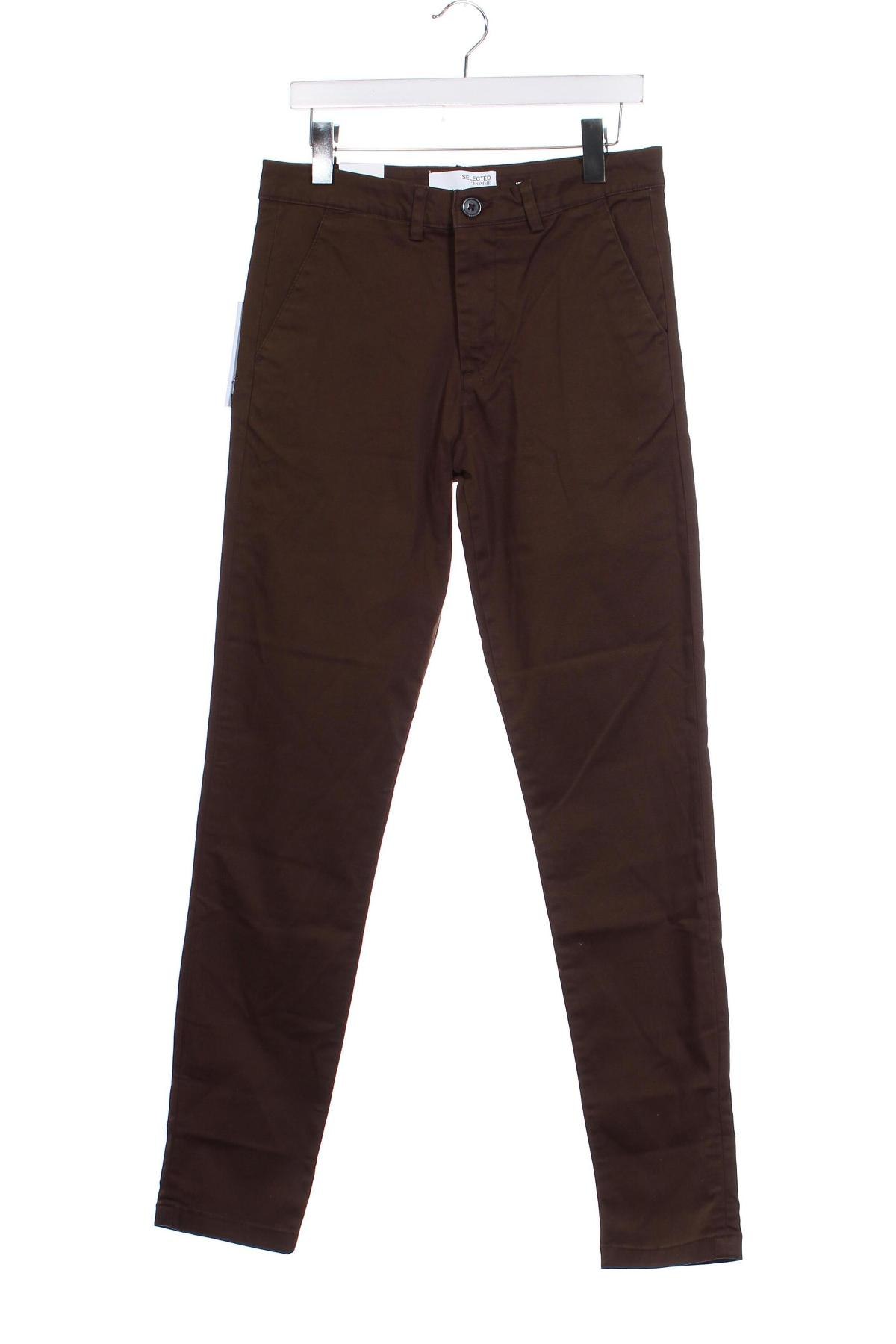 Мъжки панталон Selected Homme, Размер S, Цвят Кафяв, Цена 16,20 лв.