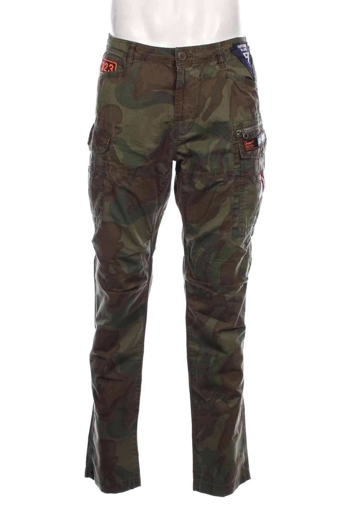 Pantaloni de bărbați Superdry, Mărime L, Culoare Verde, Preț 348,68 Lei