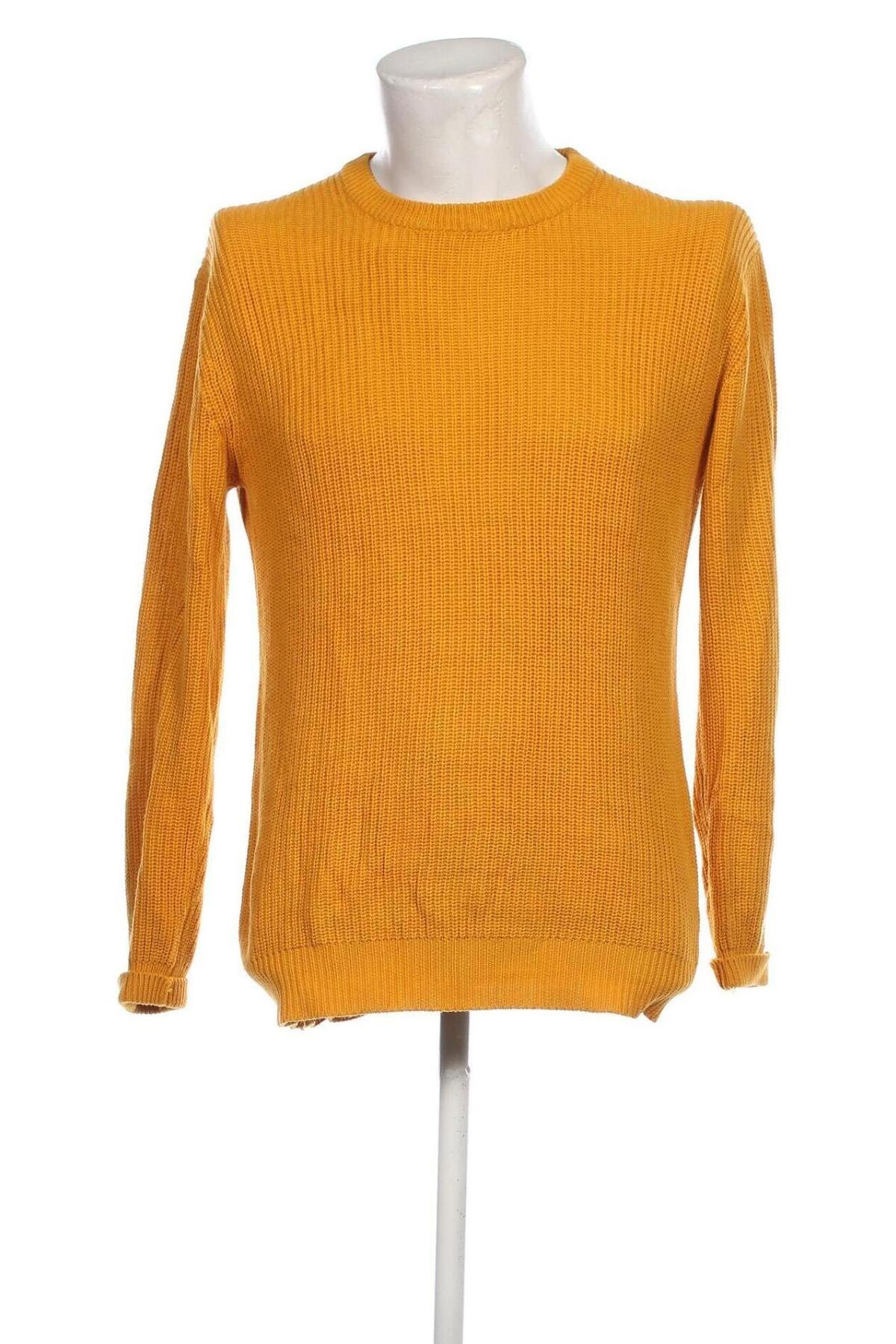 Мъжки пуловер Bershka, Размер M, Цвят Жълт, Цена 13,05 лв.
