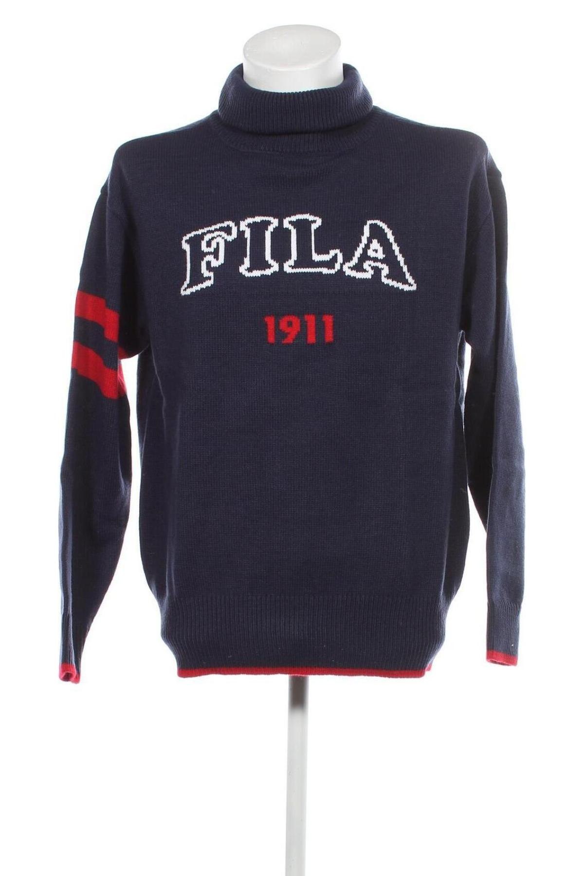 Мъжки пуловер FILA, Размер M, Цвят Син, Цена 36,40 лв.