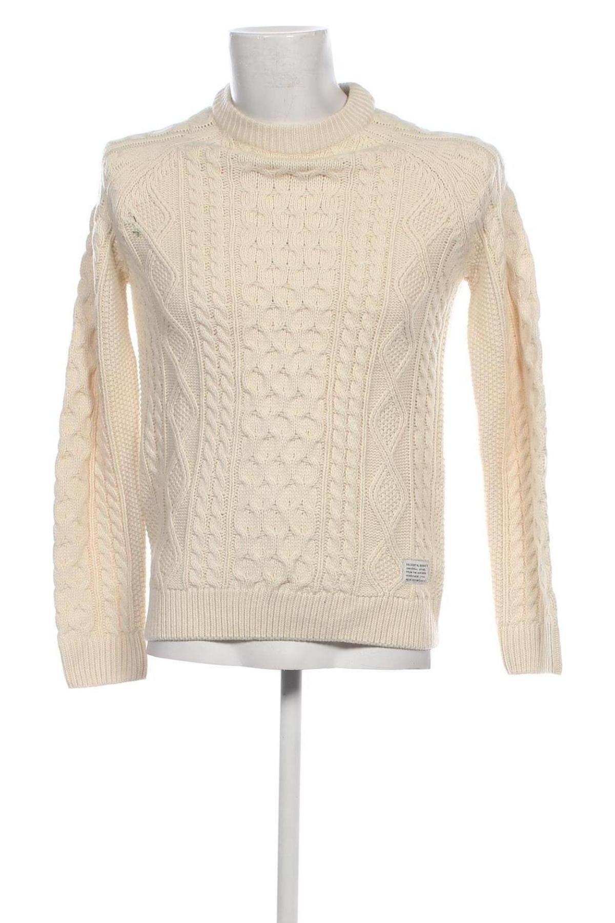 Мъжки пуловер H&M, Размер S, Цвят Екрю, Цена 12,76 лв.