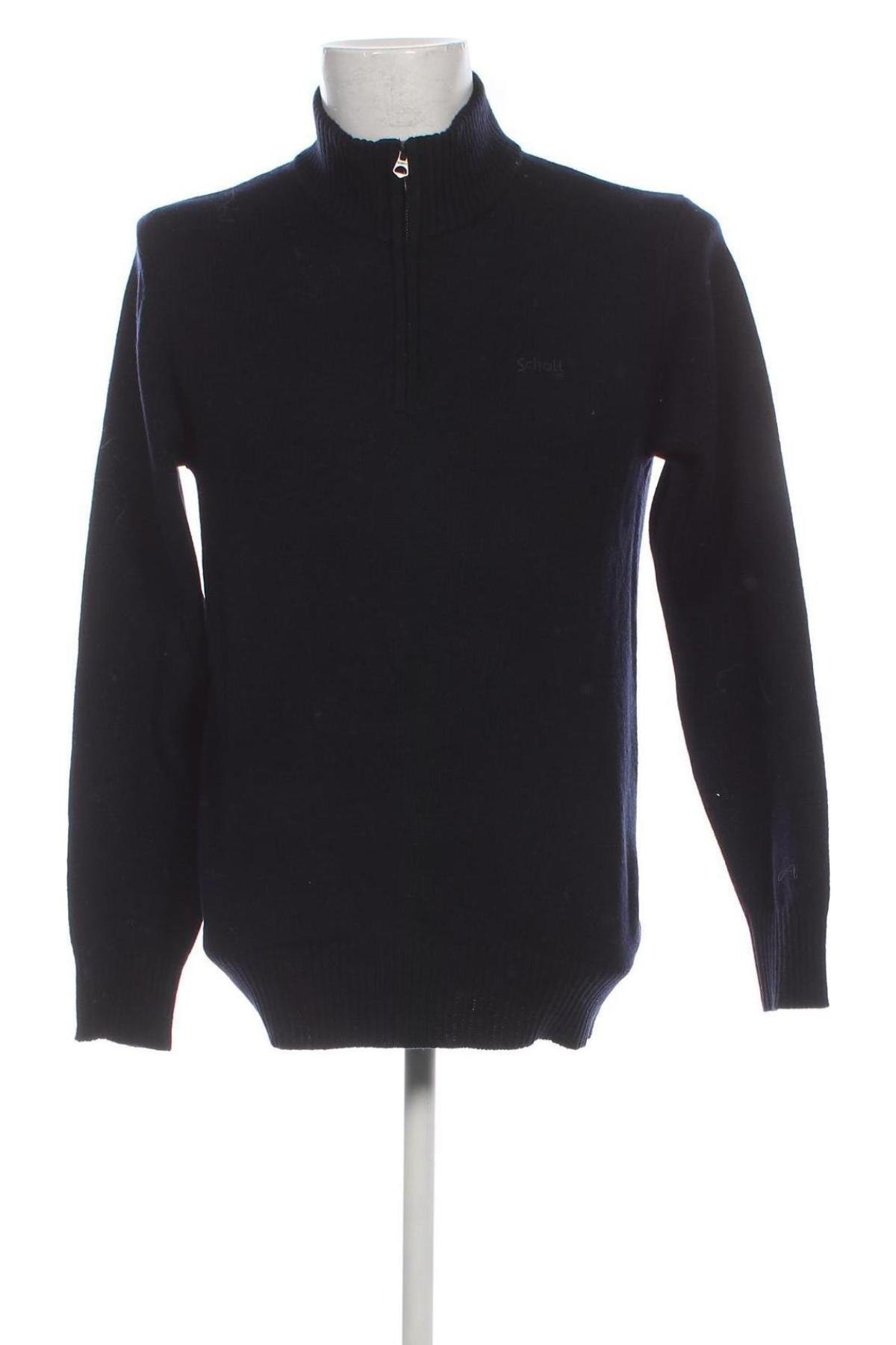 Ανδρικό πουλόβερ Schott, Μέγεθος L, Χρώμα Μπλέ, Τιμή 52,58 €