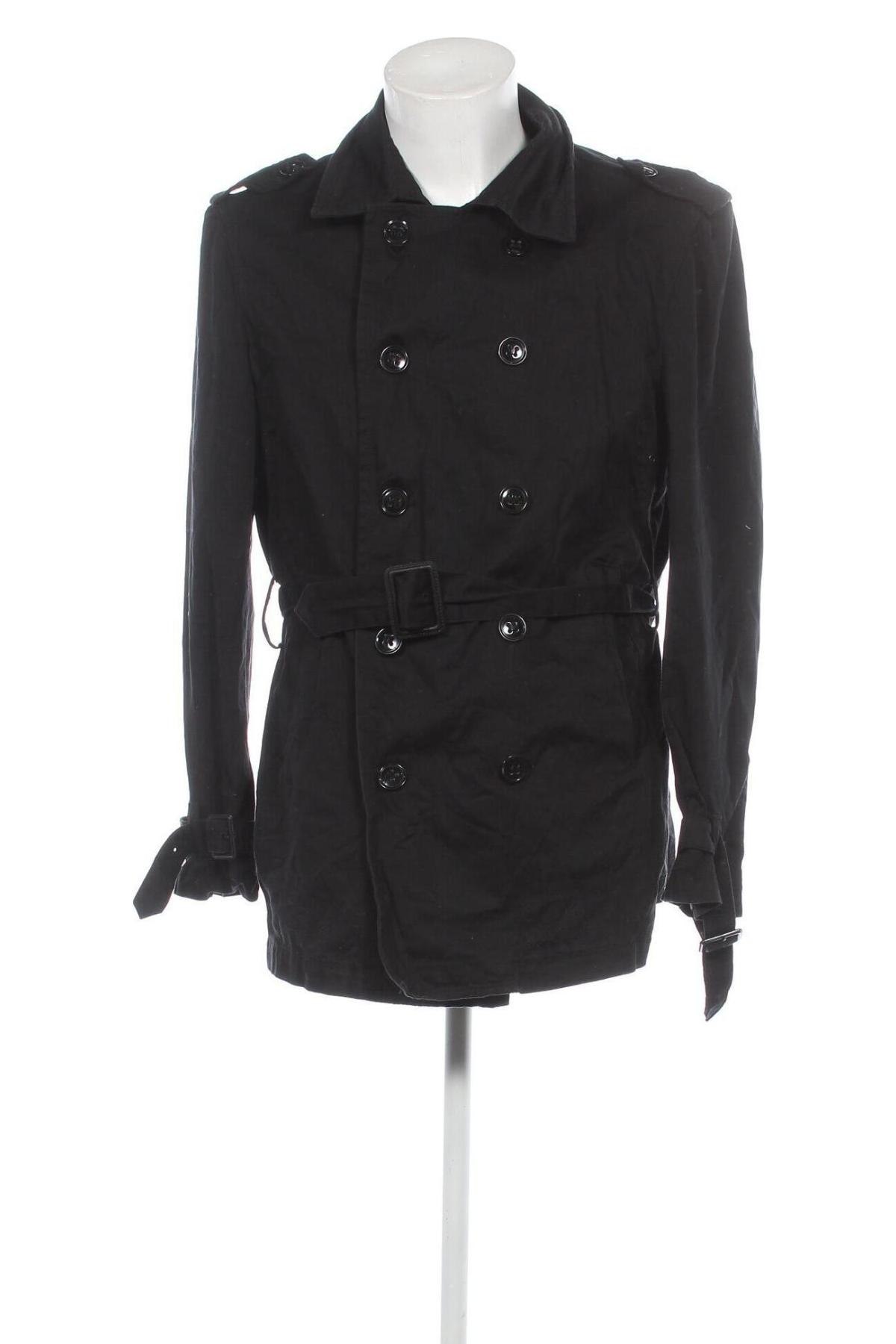 Мъжки шлифер Zara Man, Размер XXL, Цвят Черен, Цена 29,24 лв.