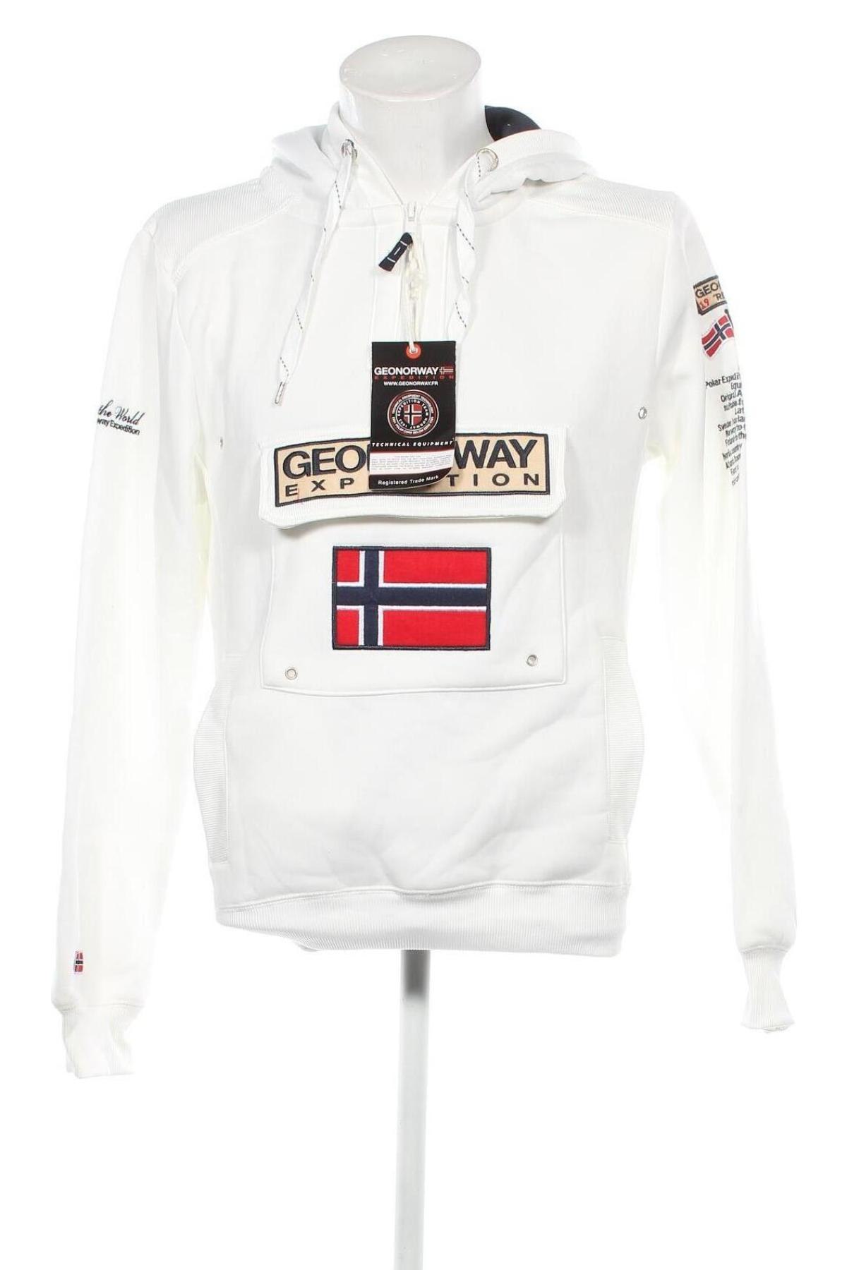 Hanorac de bărbați Geographical Norway, Mărime L, Culoare Alb, Preț 317,77 Lei