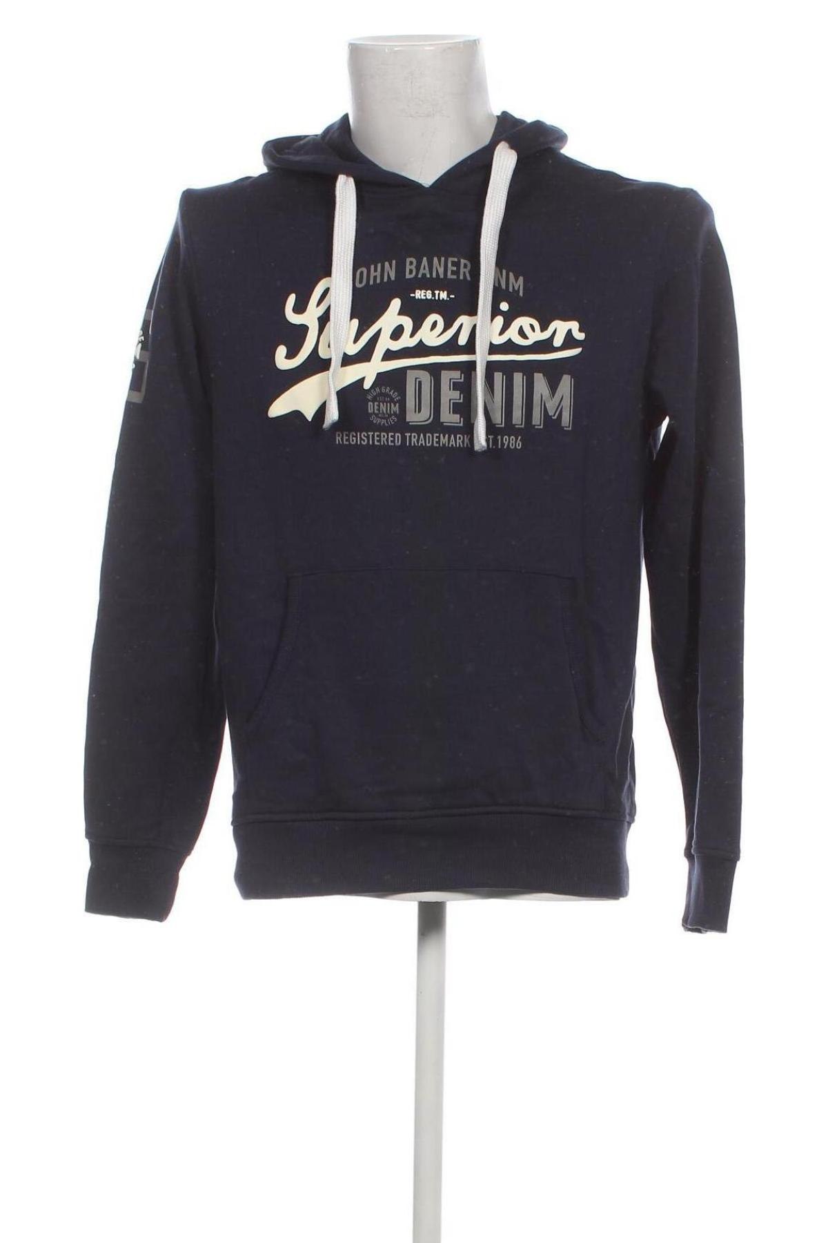 Herren Sweatshirt John Baner, Größe M, Farbe Blau, Preis 20,18 €