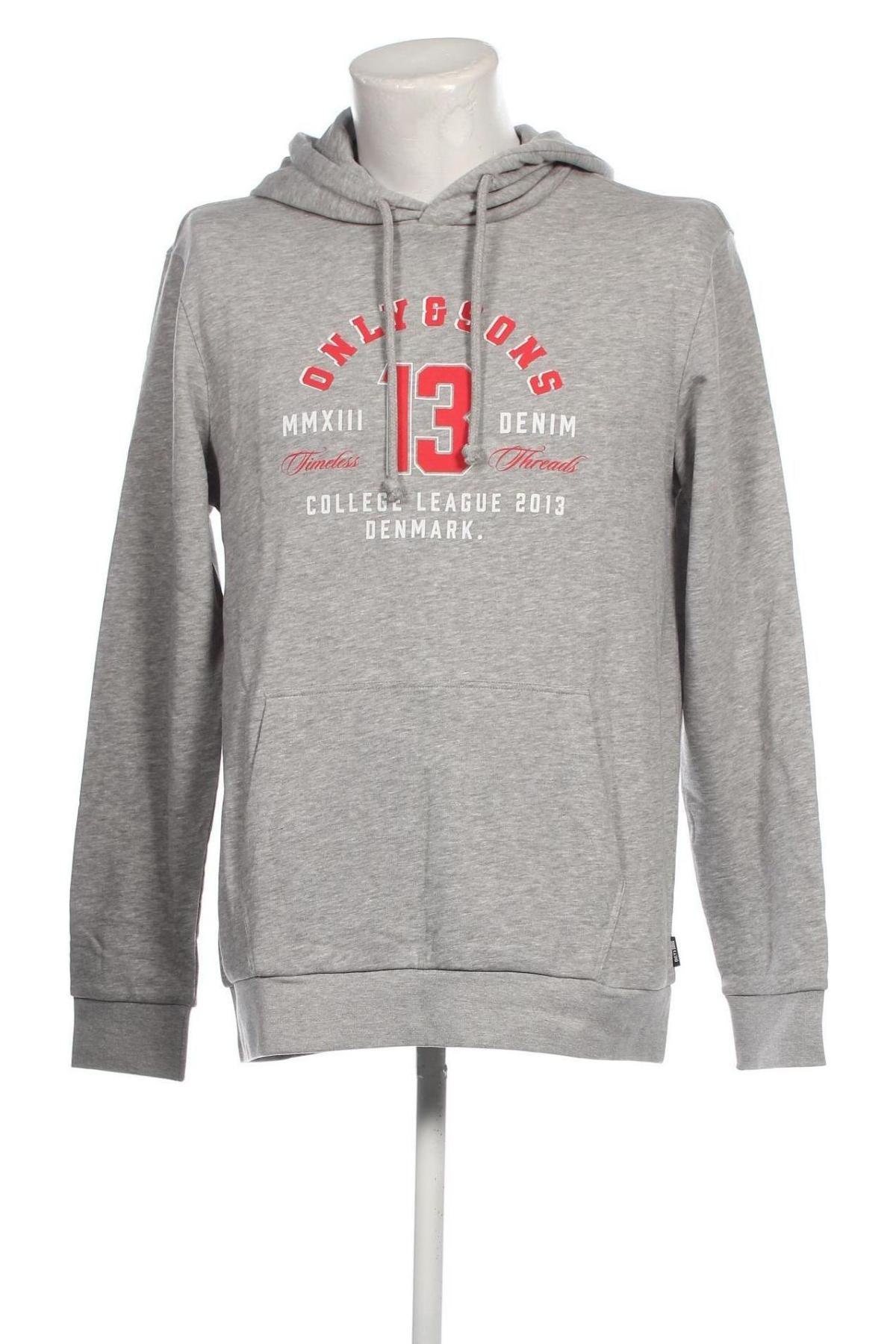 Herren Sweatshirt Only & Sons, Größe L, Farbe Grau, Preis 9,25 €