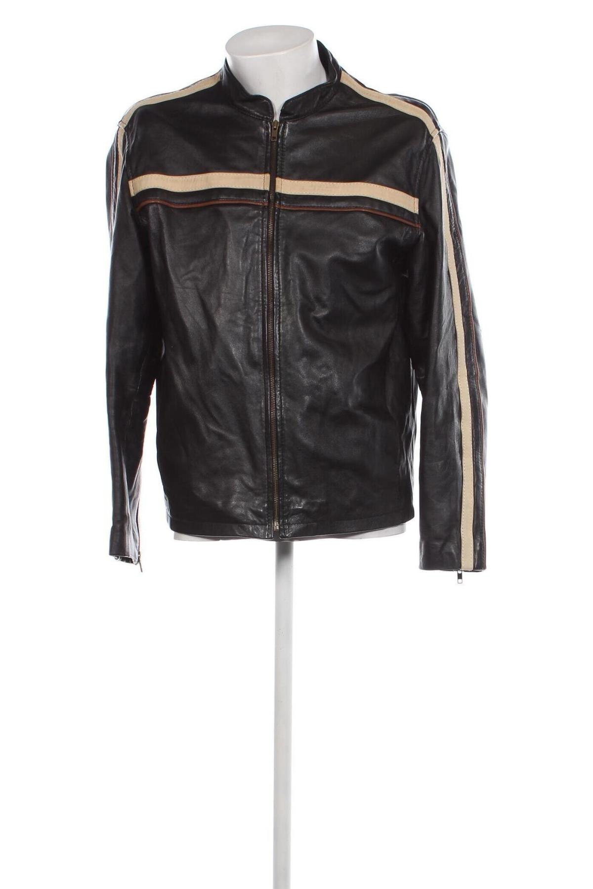 Ανδρικό δερμάτινο μπουφάν Auluna, Μέγεθος XL, Χρώμα Μαύρο, Τιμή 28,45 €