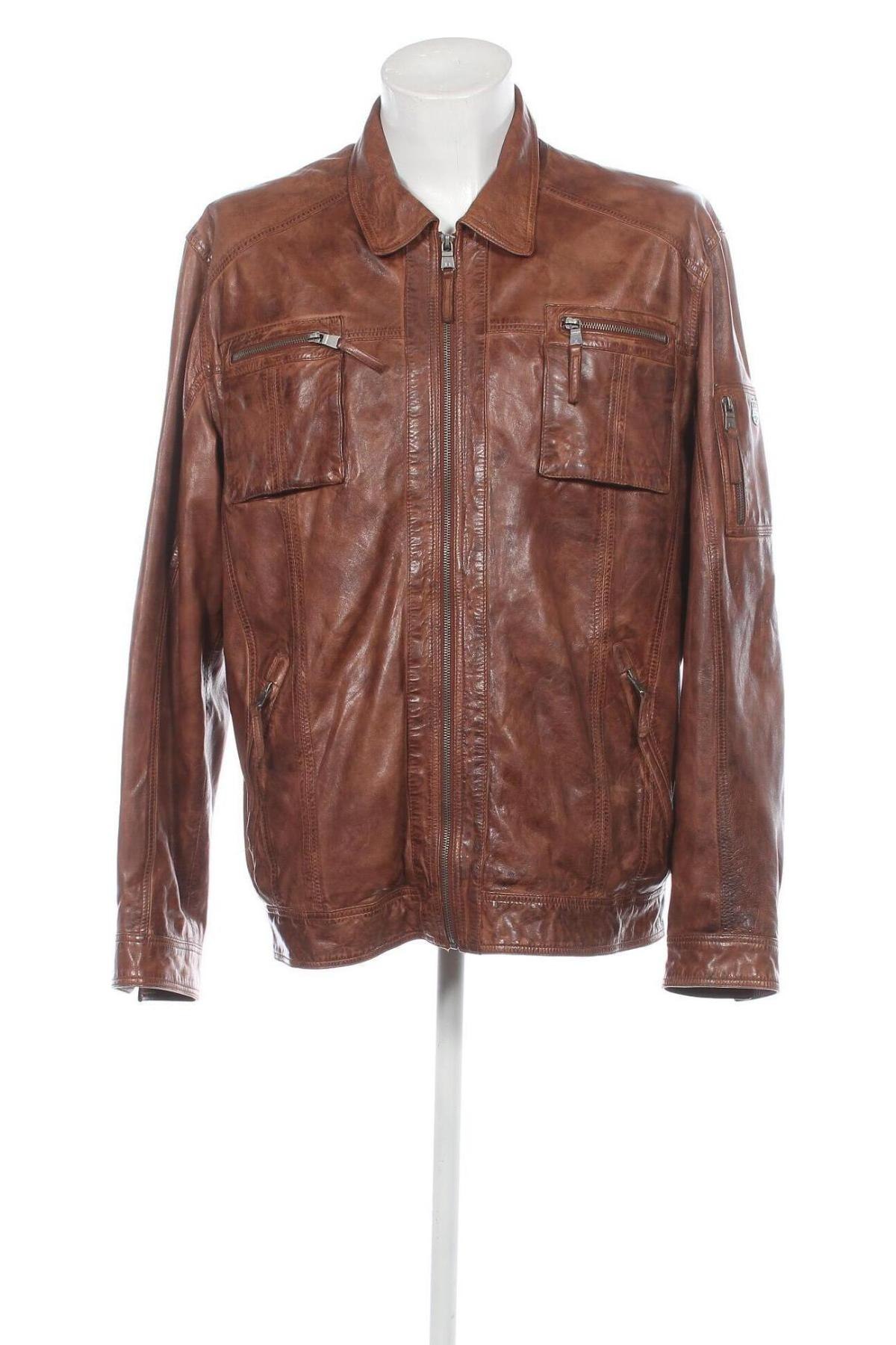 Pánska kožená bunda  Engbers, Veľkosť XL, Farba Hnedá, Cena  115,33 €