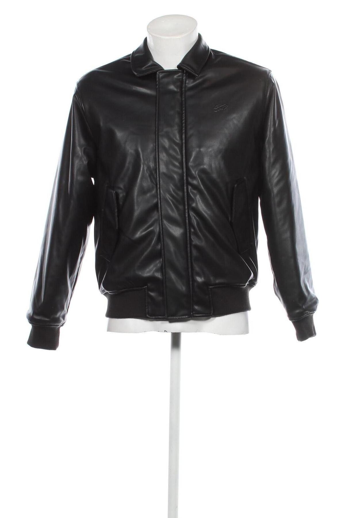 Pánska kožená bunda  Pull&Bear, Veľkosť S, Farba Čierna, Cena  40,72 €