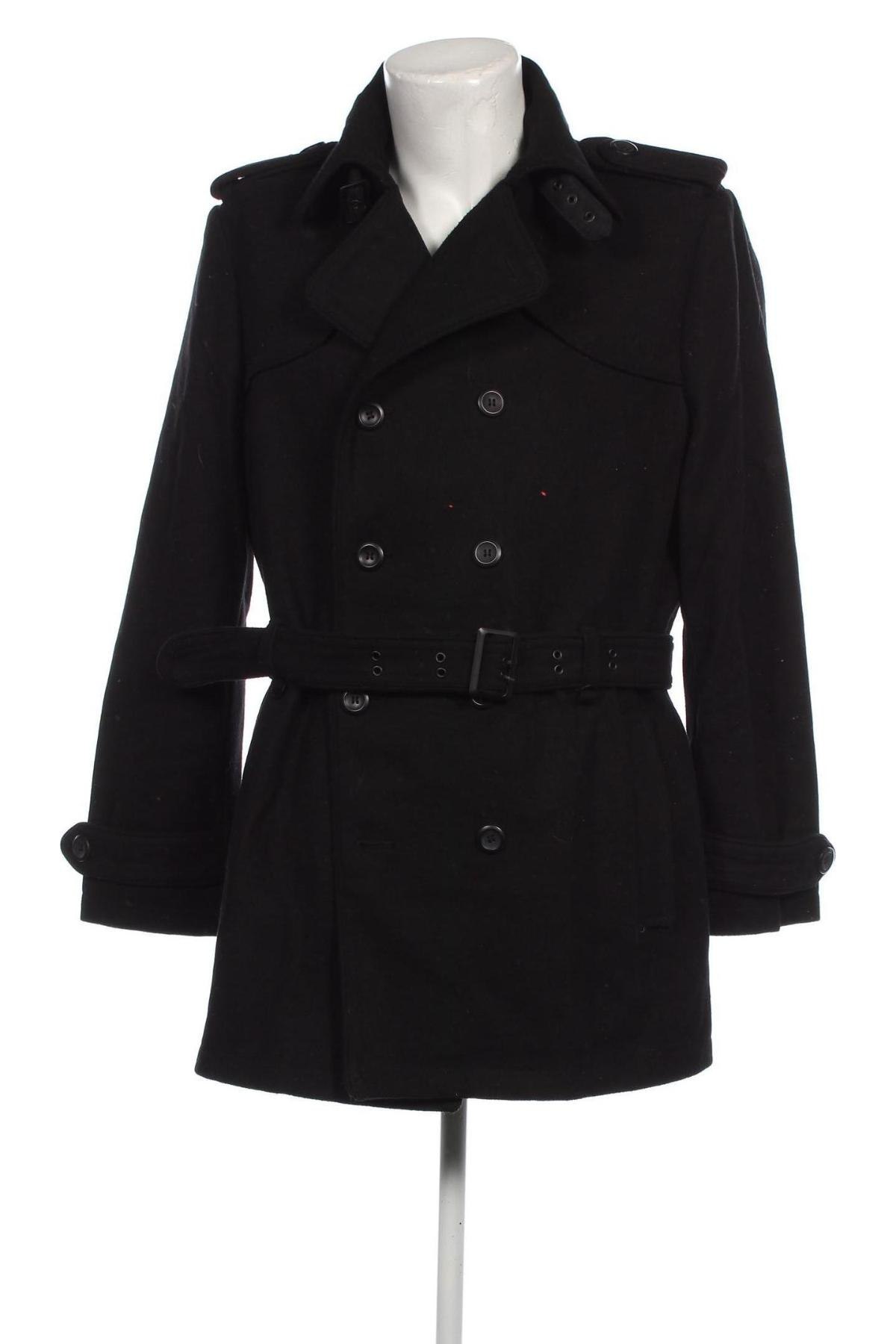 Мъжко палто H&M, Размер XL, Цвят Черен, Цена 42,80 лв.