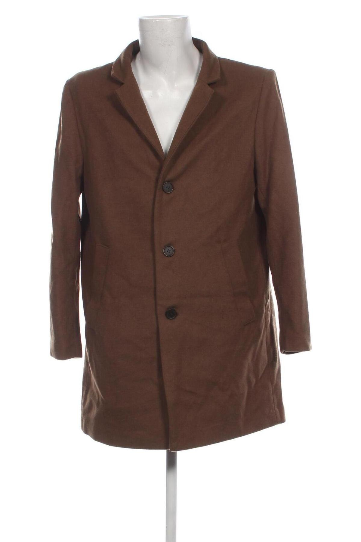 Мъжко палто H&M, Размер XL, Цвят Кафяв, Цена 35,31 лв.