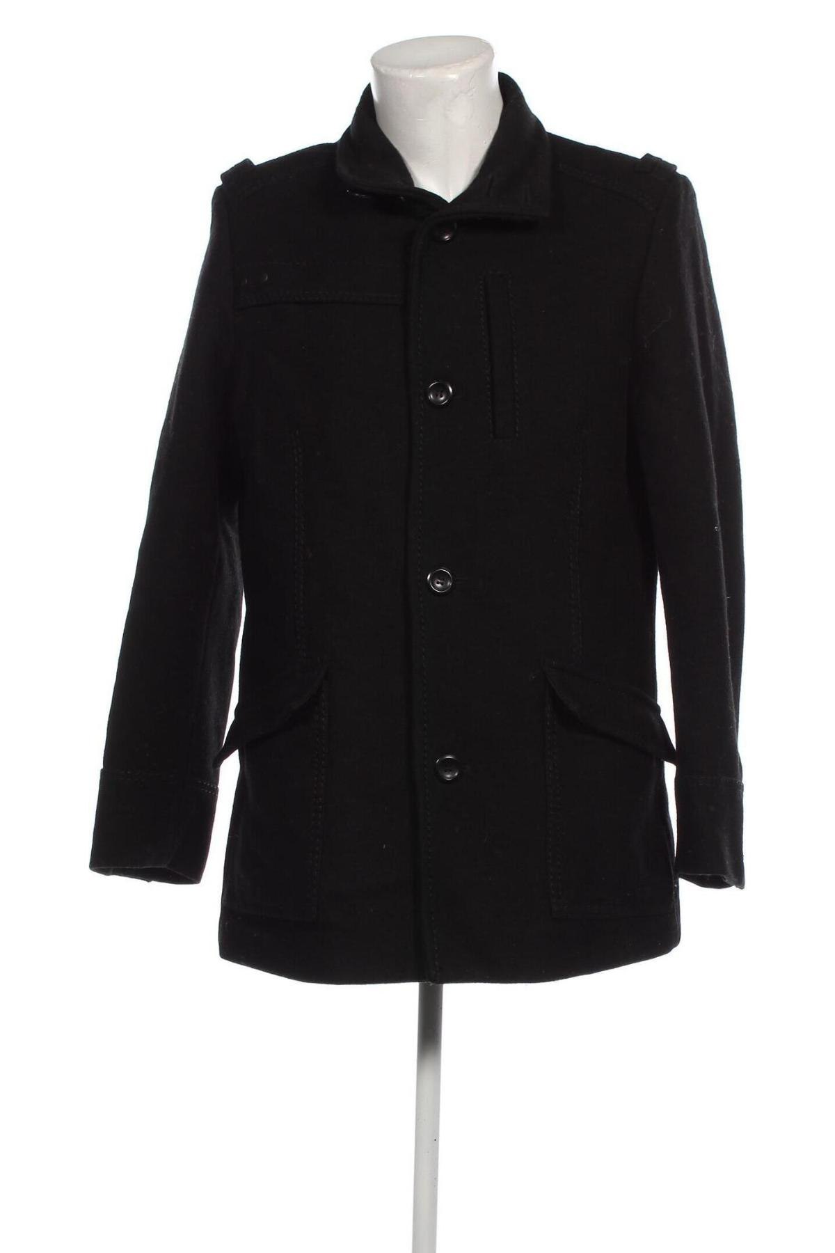 Мъжко палто H&M, Размер XL, Цвят Черен, Цена 52,43 лв.