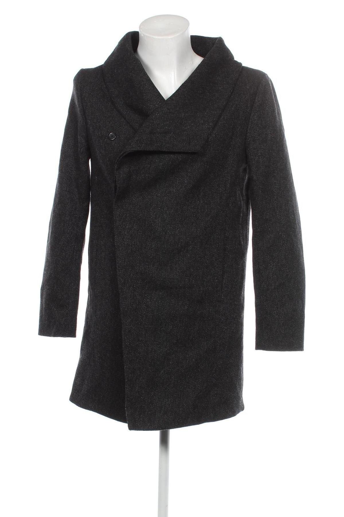 Мъжко палто H&M Divided, Размер M, Цвят Черен, Цена 54,57 лв.