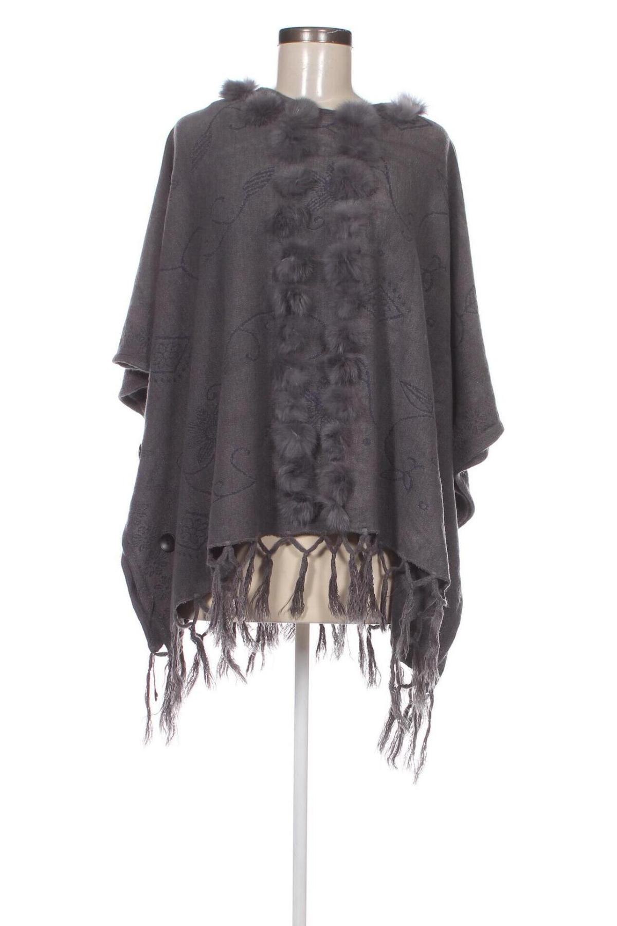 Poncho, Größe M, Farbe Grau, Preis € 6,44