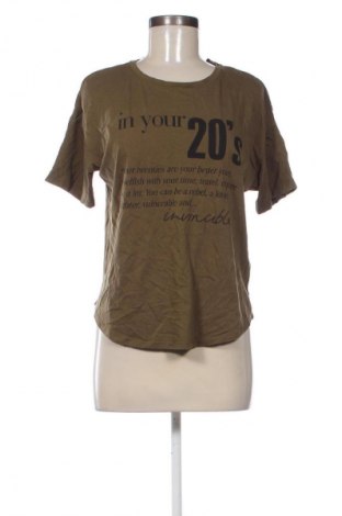 Tricou de femei Bershka, Mărime L, Culoare Verde, Preț 45,00 Lei