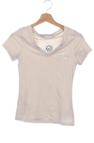 Damen T-Shirt Calvin Klein Jeans, Größe XS, Farbe Beige, Preis € 17,39