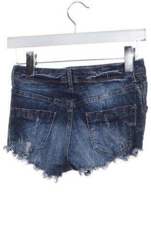 Pantaloni scurți de femei Bershka, Mărime XS, Culoare Albastru, Preț 87,09 Lei