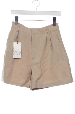Pantaloni scurți de femei Zara, Mărime XS, Culoare Bej, Preț 116,37 Lei